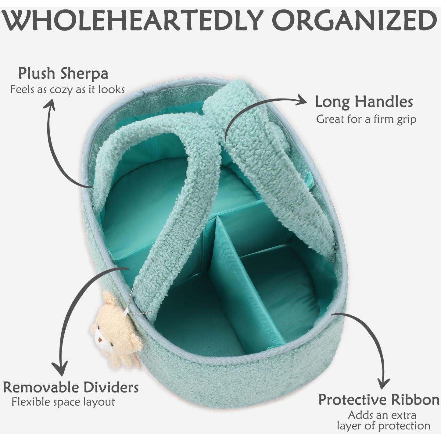 Organizador de Pañales CLYMENE Verde Salvia - Canasta Portátil