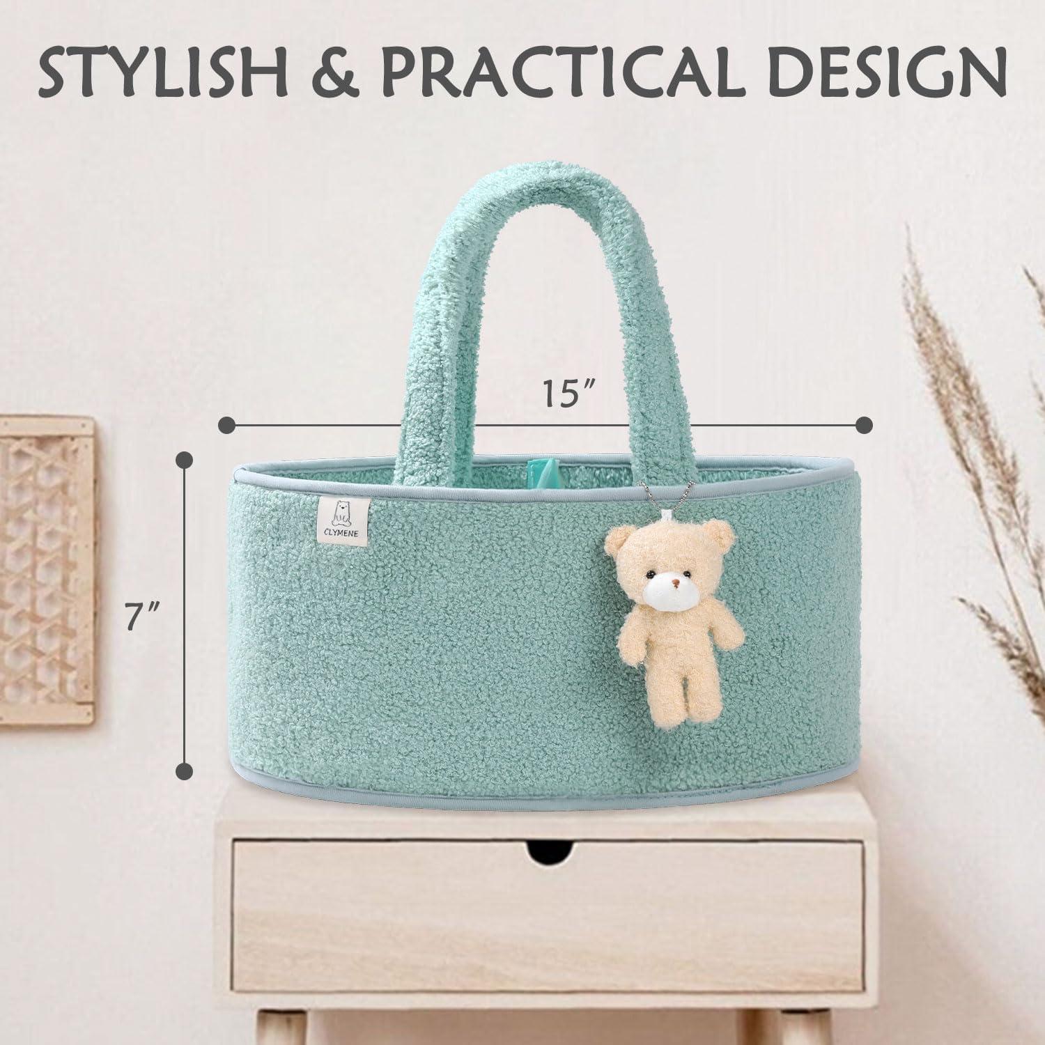 Organizador de Pañales CLYMENE Verde Salvia - Canasta Portátil