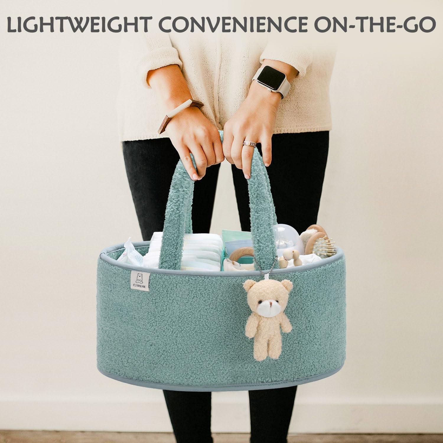 Organizador de Pañales CLYMENE Verde Salvia - Canasta Portátil