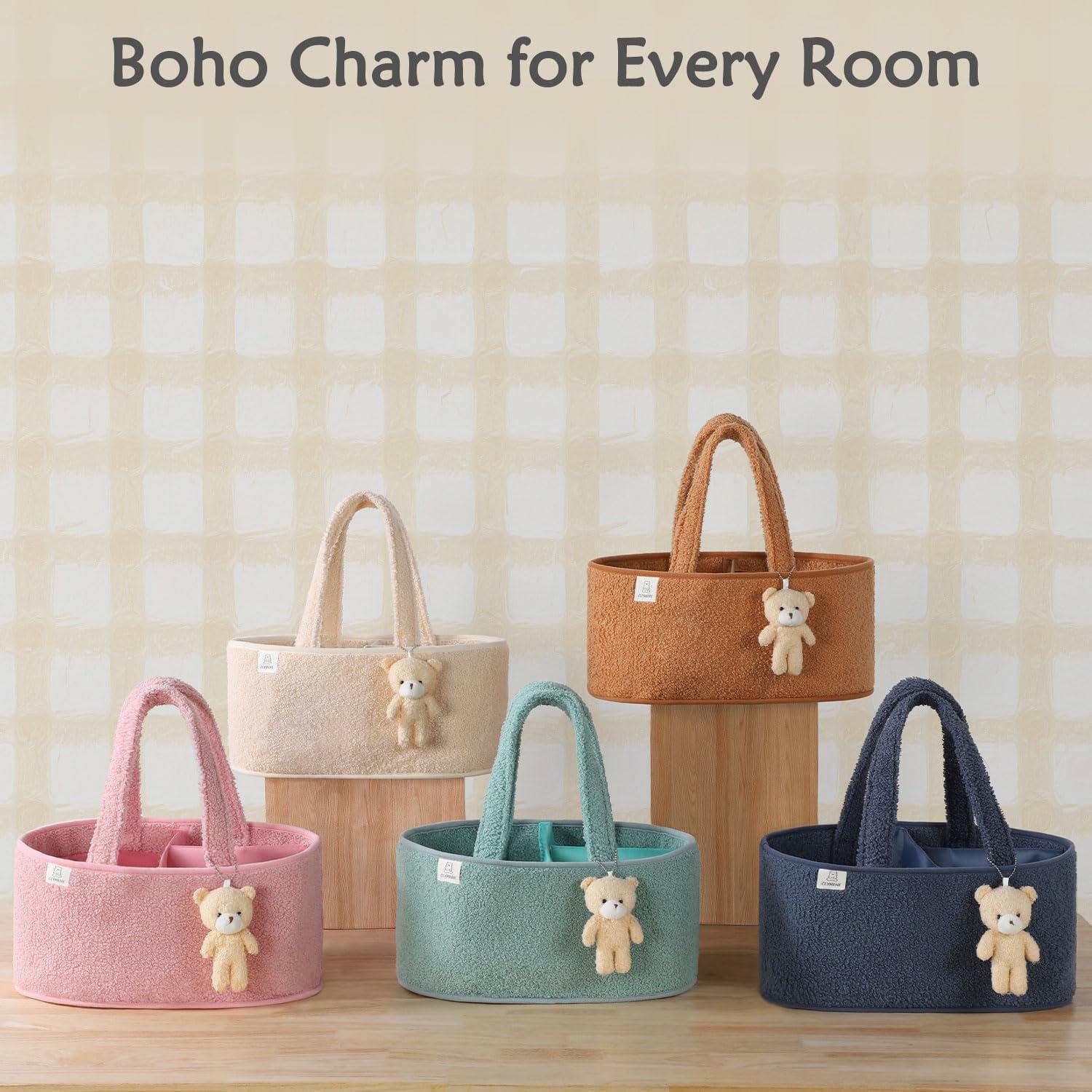 Organizador de Pañales CLYMENE Verde Salvia - Canasta Portátil