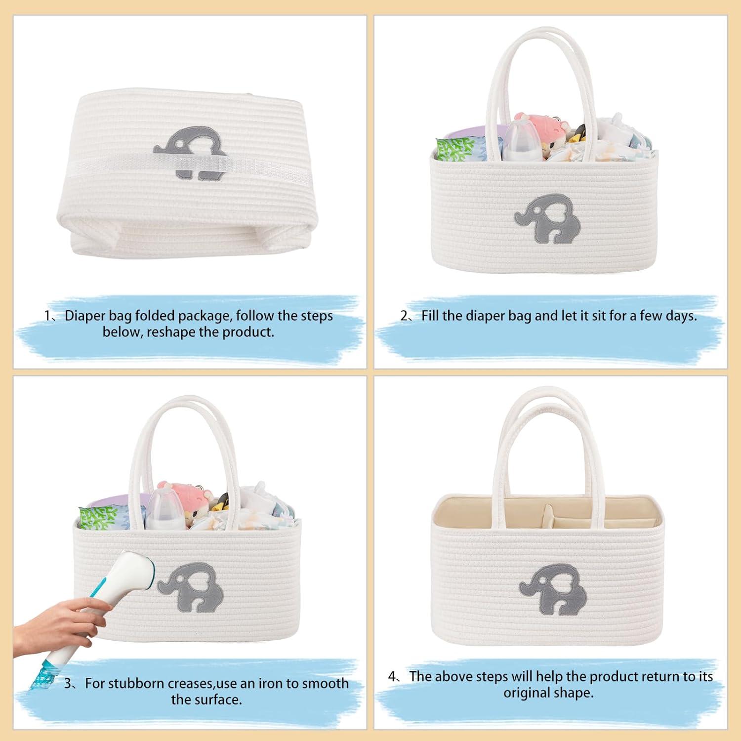 Organizador de Pañales OIAHOMY Blanco 36.1x22.1x18 cm