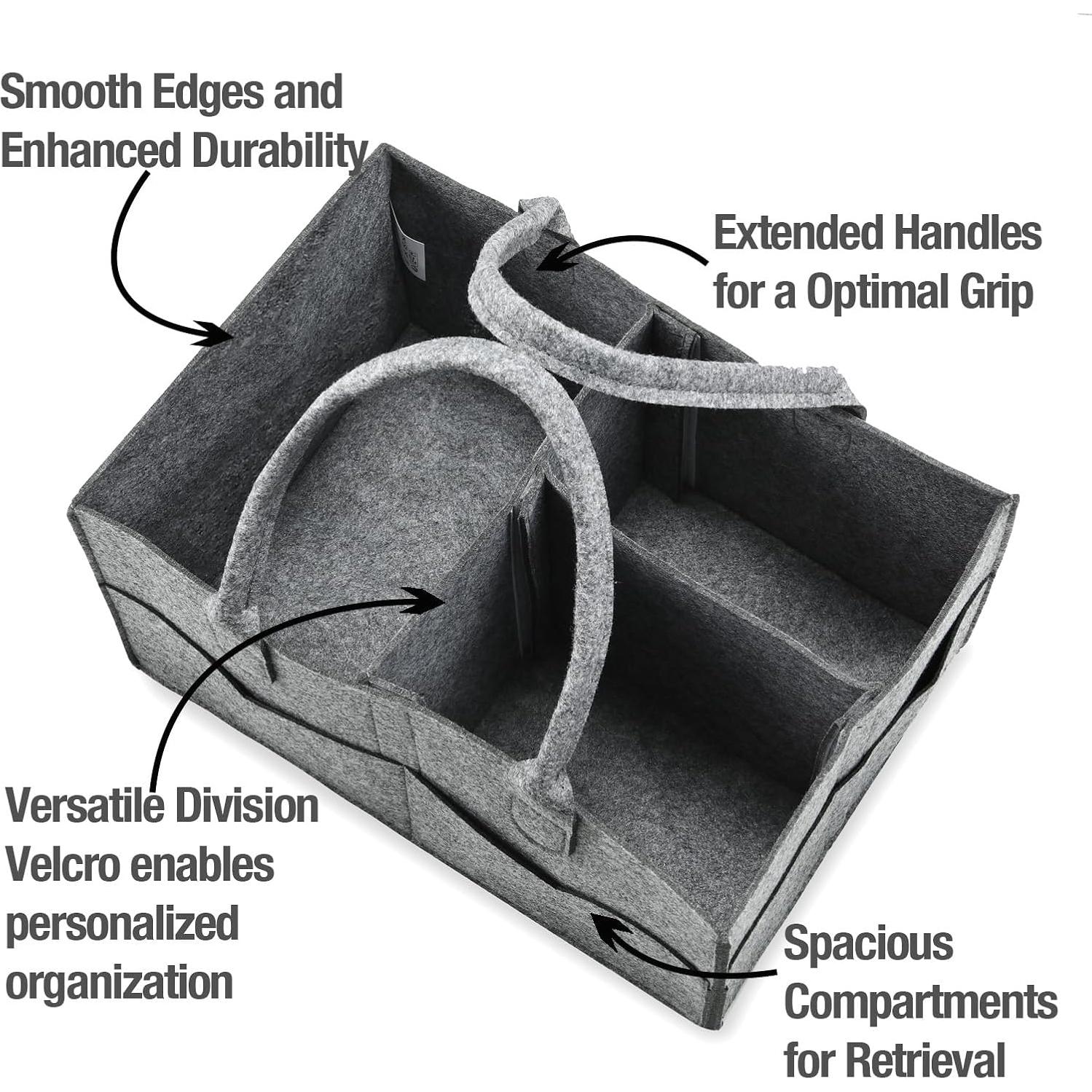 Organizador de Pañales PandaEar para Bebés - Cesta Portátil Gris
