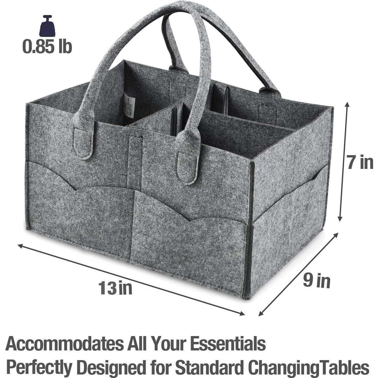 Organizador de Pañales PandaEar para Bebés - Cesta Portátil Gris