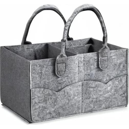 Organizador de Pañales PandaEar para Bebés - Cesta Portátil Gris