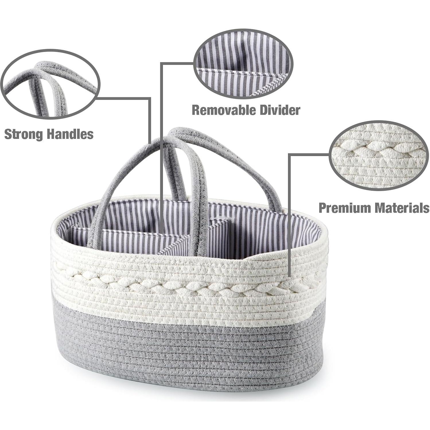 Organizador de Pañales PandaEar Gris Plegable 38x23x17cm