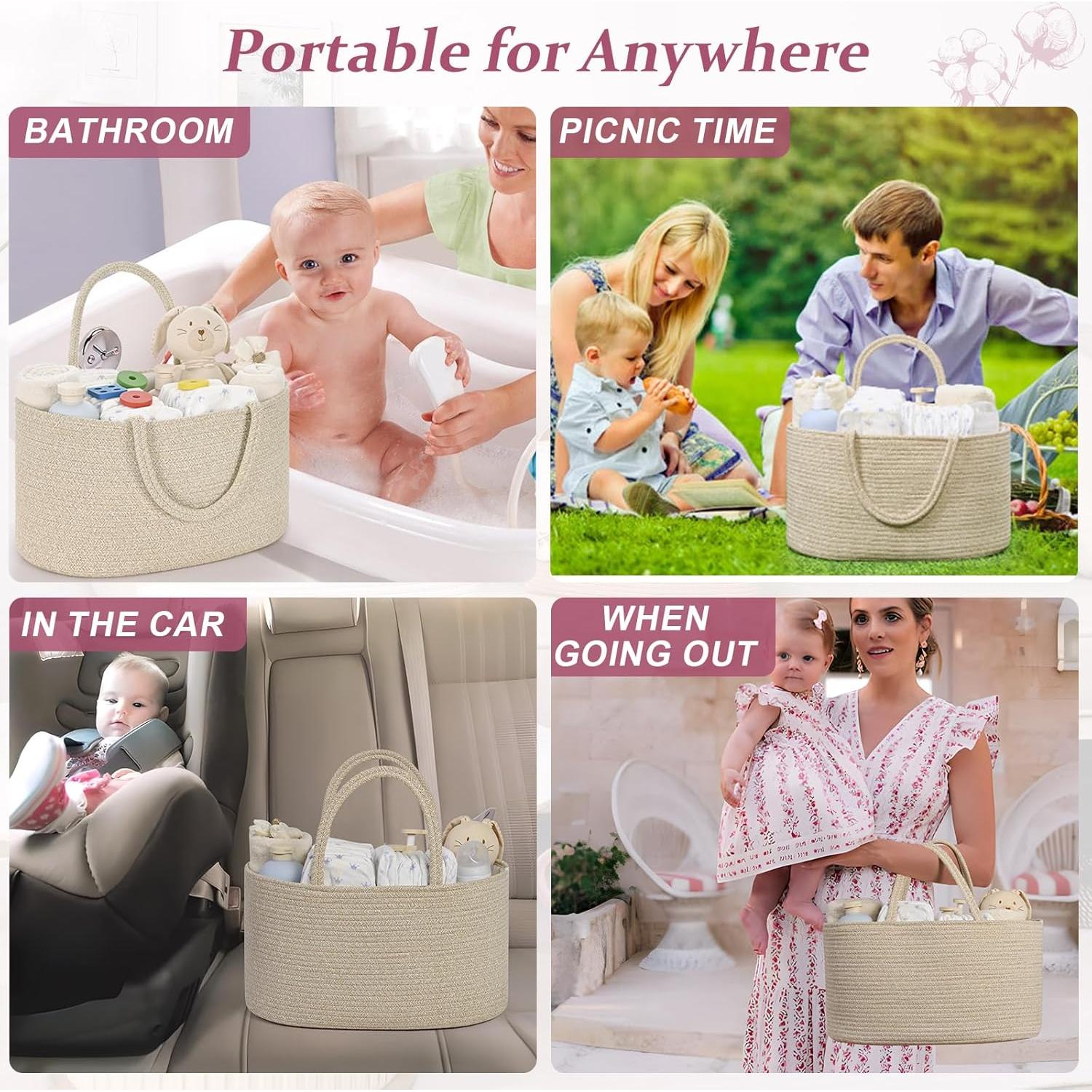 Cesta Organizadora de Pañales de Algodón - Tamaño XL