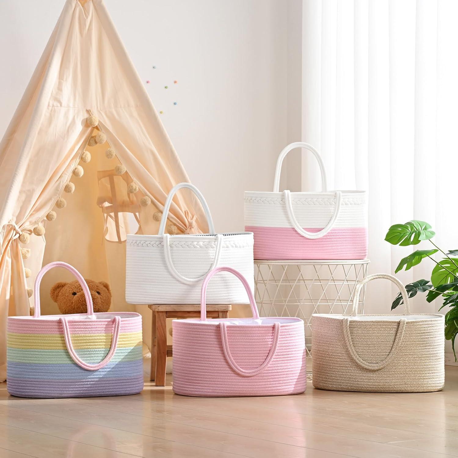 Cesta Organizadora de Pañales de Algodón - Tamaño XL