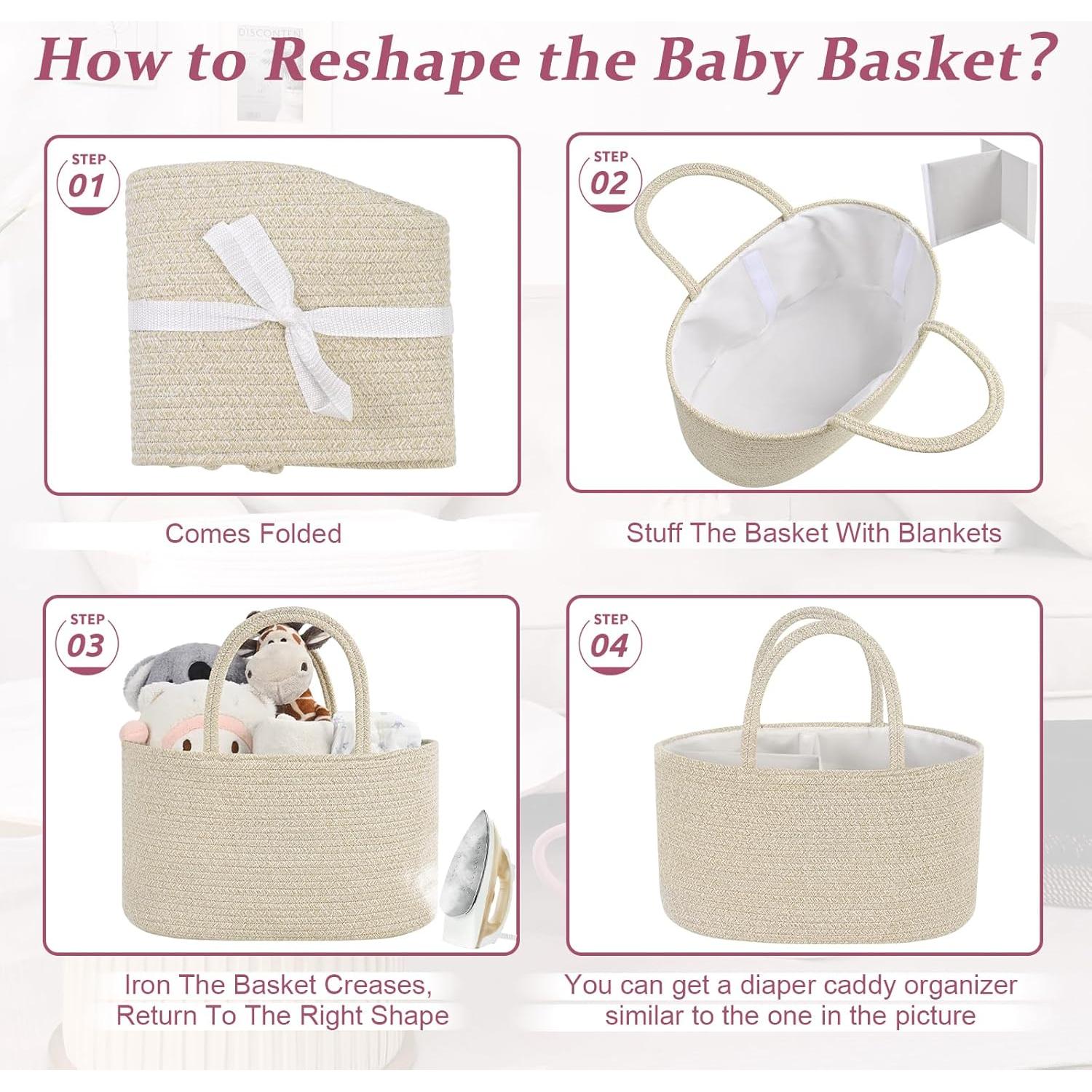 Cesta Organizadora de Pañales de Algodón - Tamaño XL