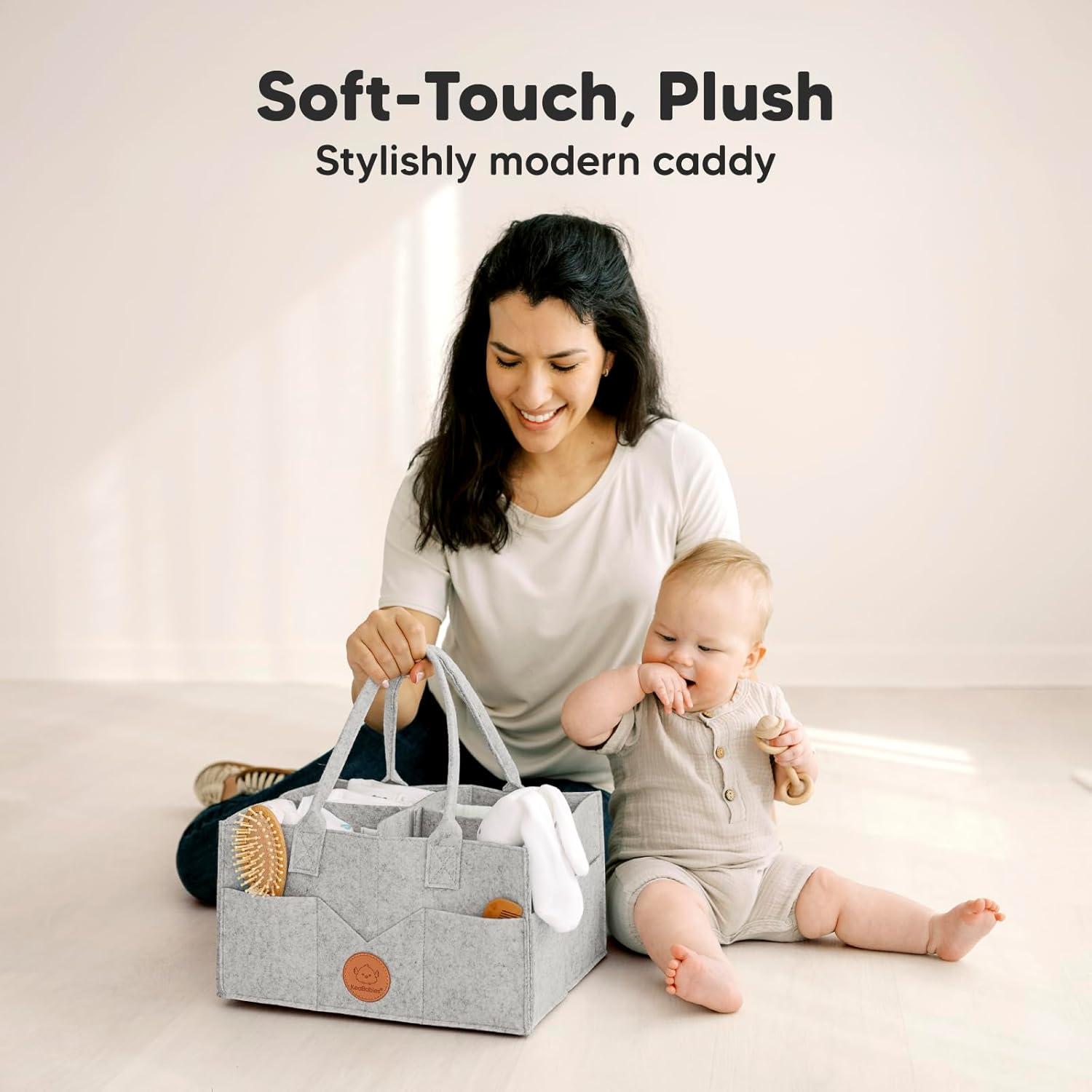 Organizador de Pañales KeaBabies Gris Clásico - Caddy Portátil