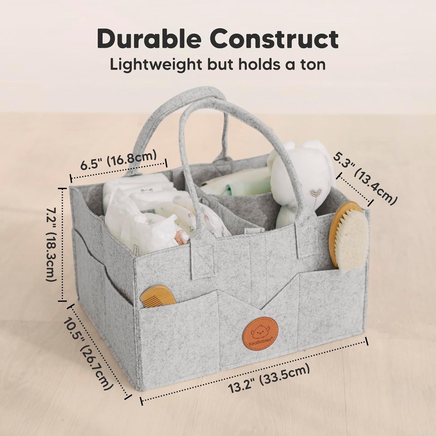 Organizador de Pañales KeaBabies Gris Clásico - Caddy Portátil