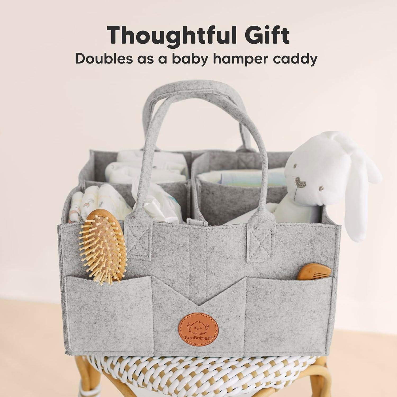 Organizador de Pañales KeaBabies Gris Clásico - Caddy Portátil