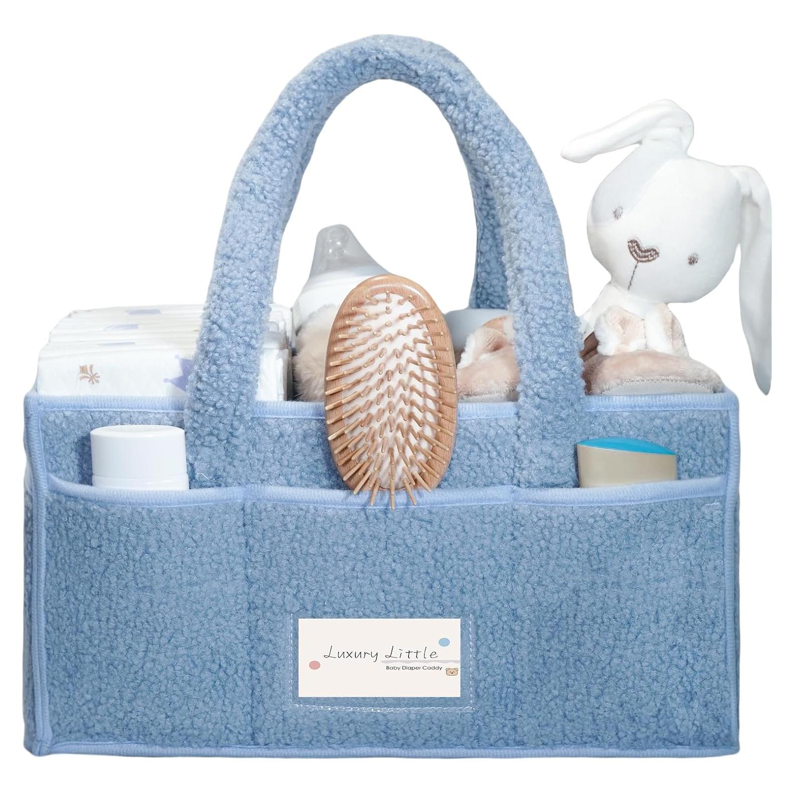 Organizador de Pañales Luxury Little Azul 38x25cm Plegable