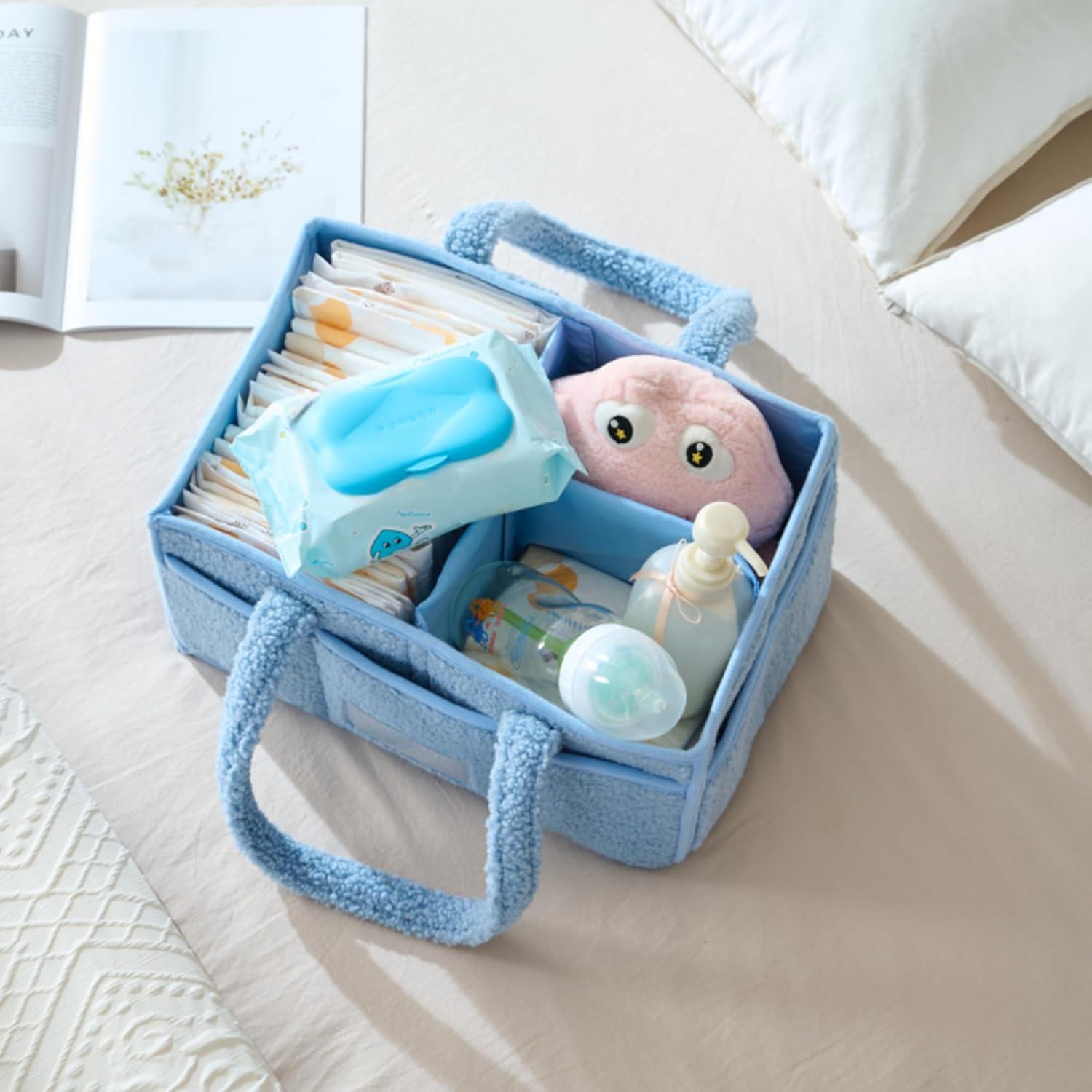 Organizador de Pañales Luxury Little Azul 38x25cm Plegable