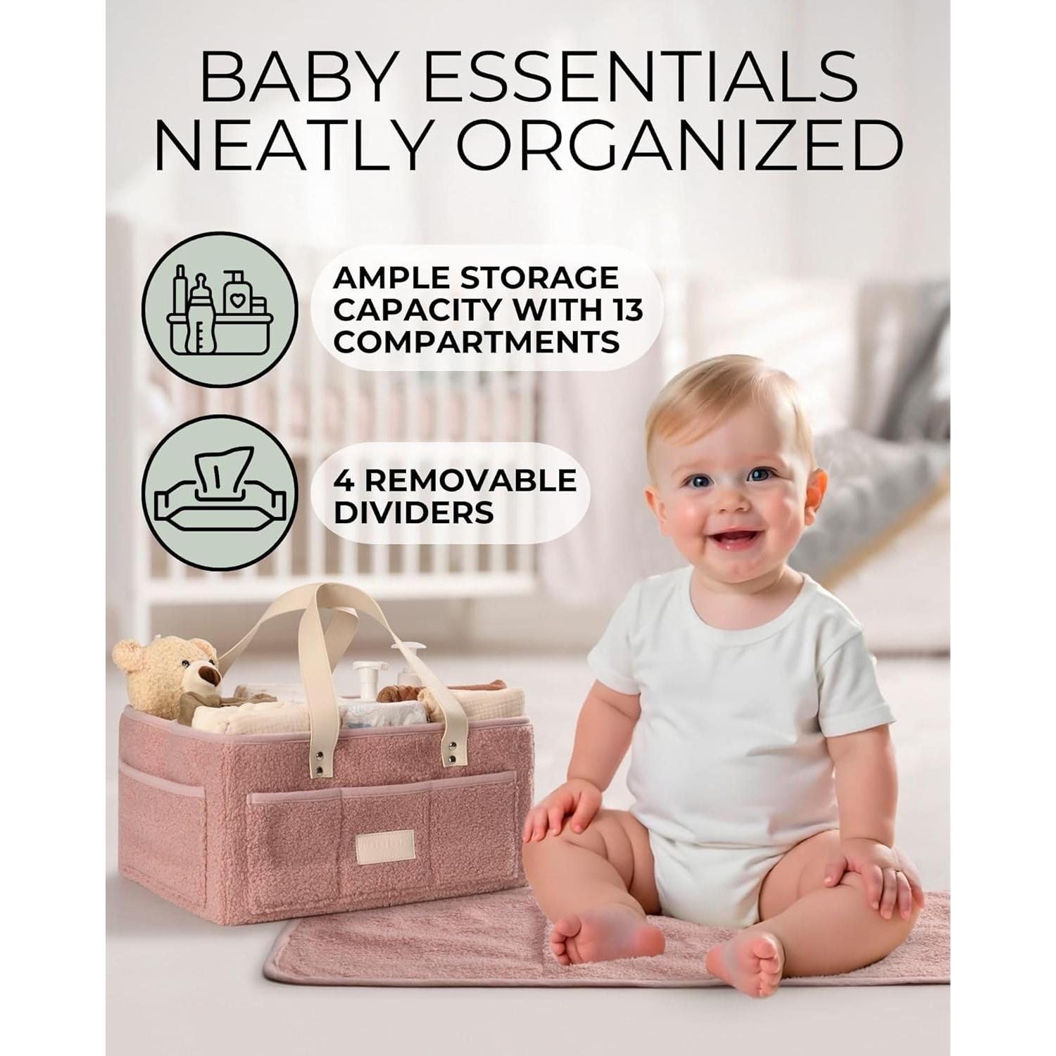 Organizador de Pañales Toodly Rosa con Almohadilla Cambiadora