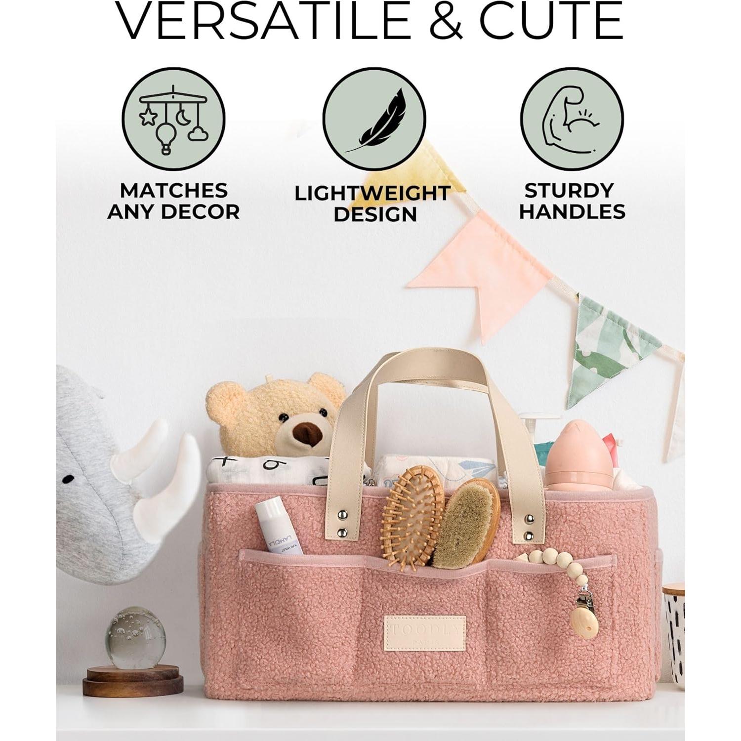 Organizador de Pañales Toodly Rosa con Almohadilla Cambiadora