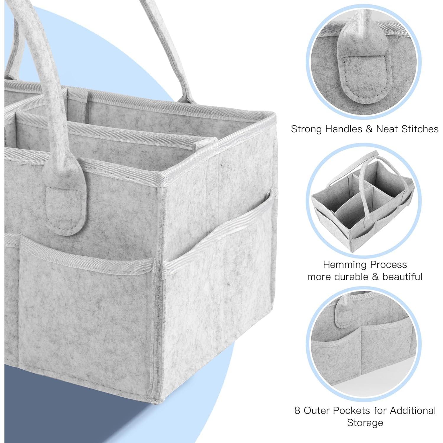 Organizador de Pañales PHILORN Gris 38x23x18 cm con Divisores