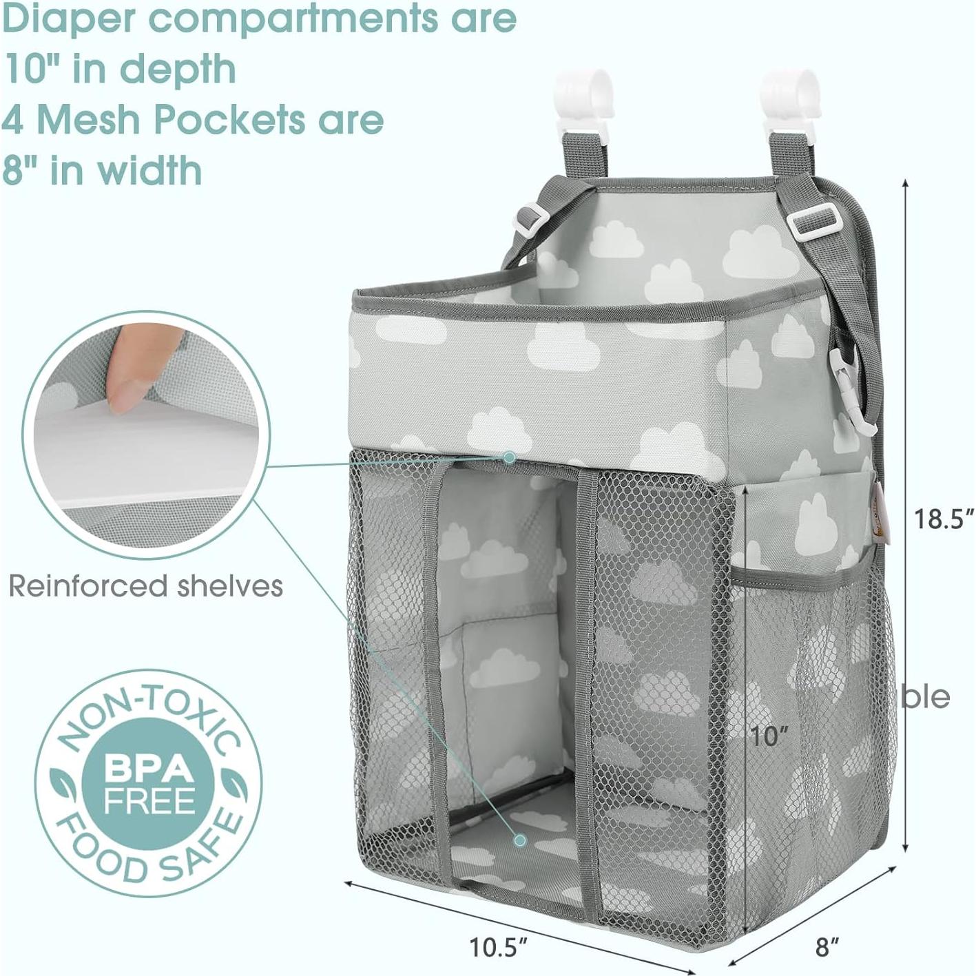 Organizador de Pañales Colgante Maliton Nube Gris 600D