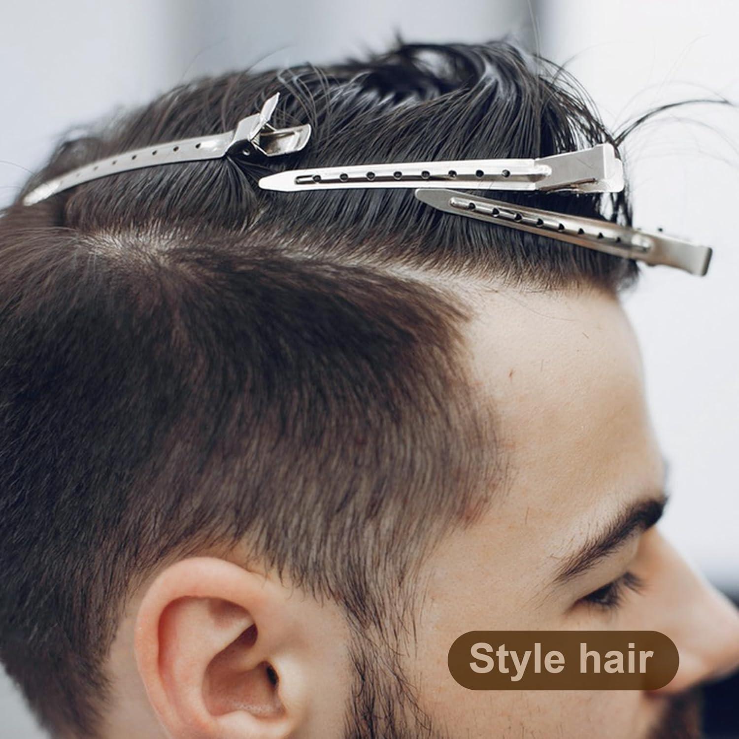 15 Clips de Pelo en Forma de Pato Metal Plateado 8.9 cm