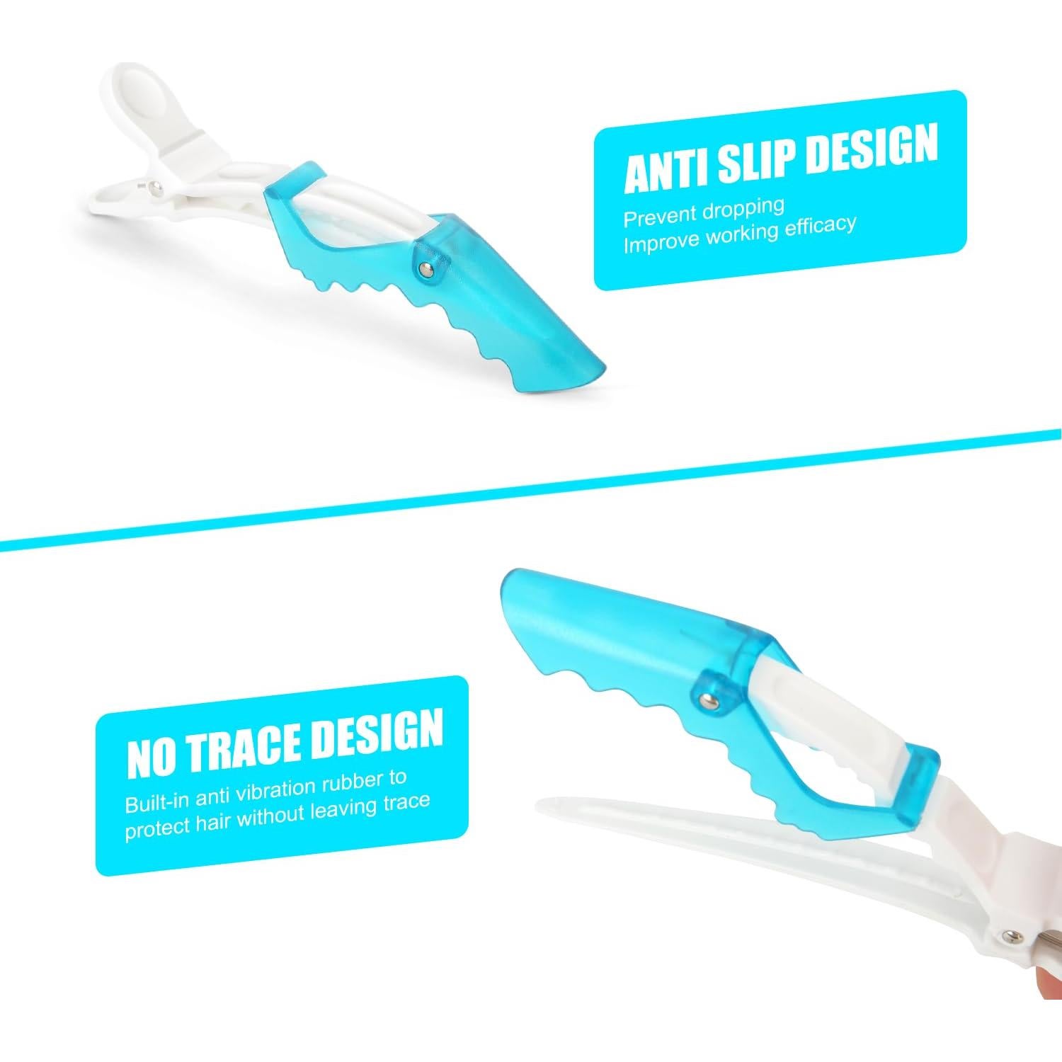 Clip para el cabello premium MEN'S GROOMING BARBER PRO - 10 unidades azul y blanco