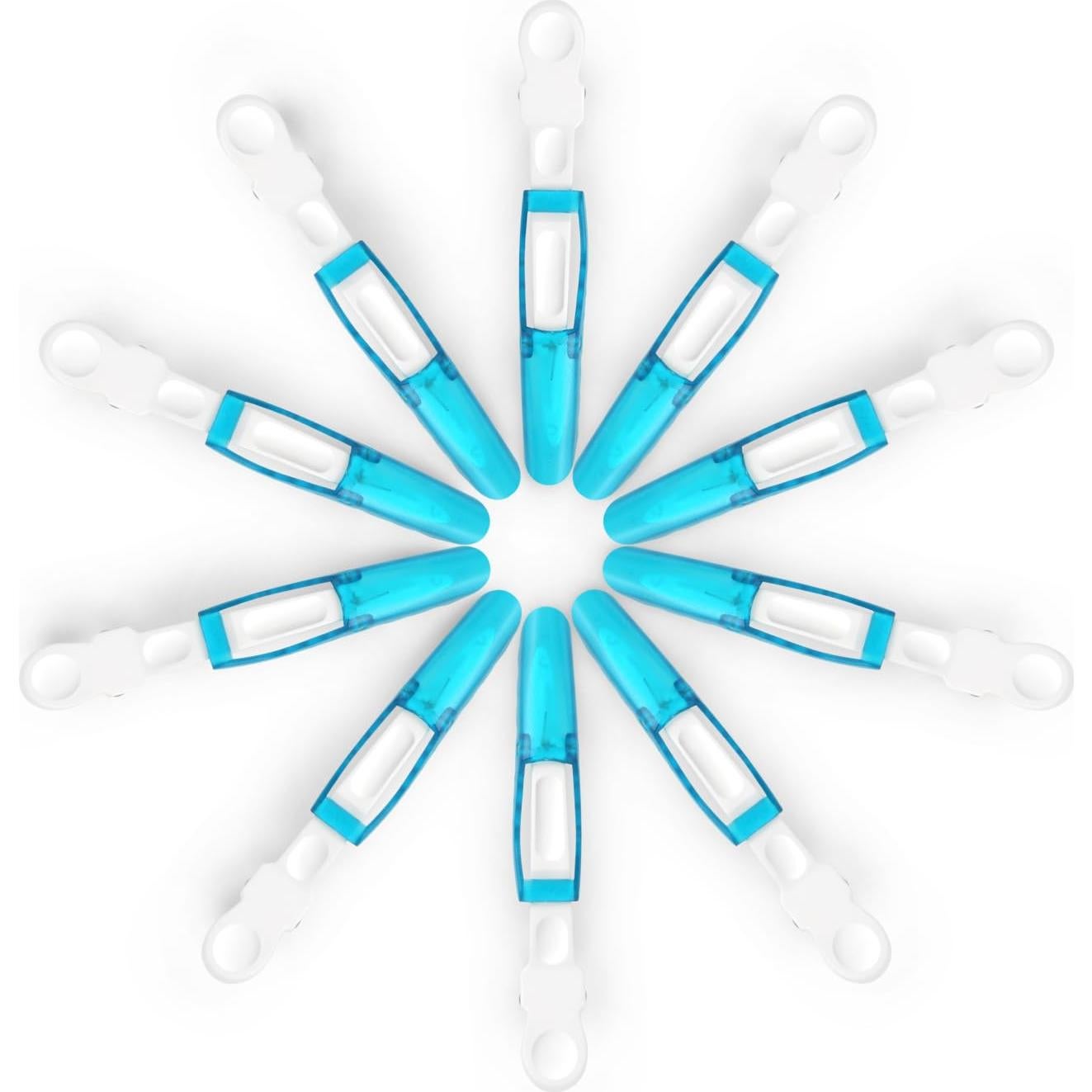 Clip para el cabello premium MEN'S GROOMING BARBER PRO - 10 unidades azul y blanco