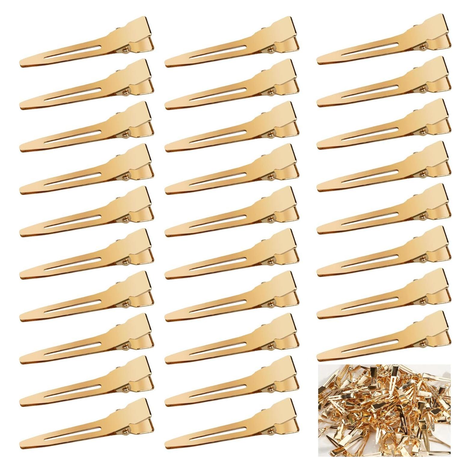 Clips de Rizo Dorados Qearl 120 PCS 4.6 cm Metálicos