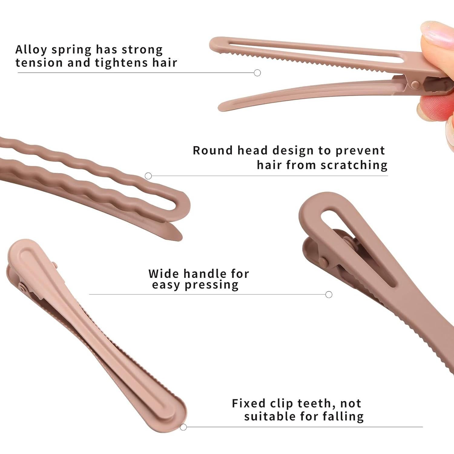 16 Clips de Pico de Pato de Metal Mate NiAMAi - Antideslizantes
