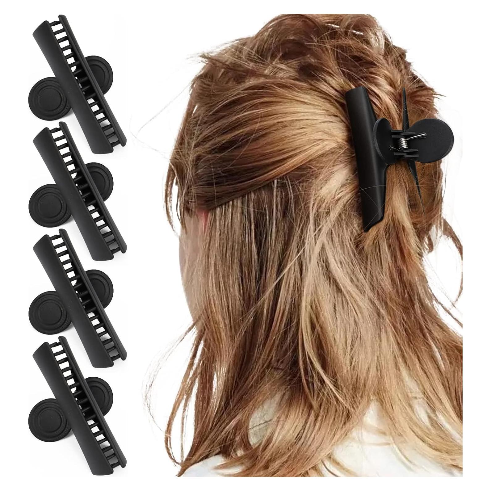 Pinzas de Pelo Mariposa Segbeauty 4pcs Grandes Negras 9 cm