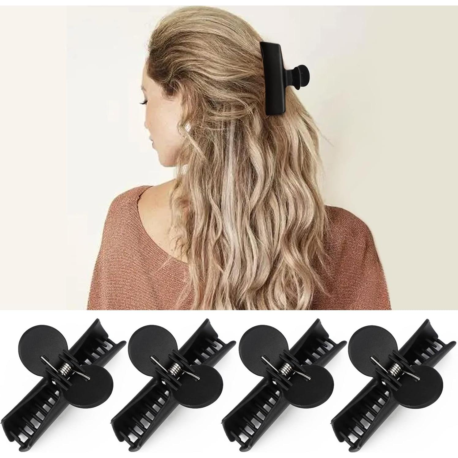 Pinzas de Pelo Mariposa Segbeauty 4pcs Grandes Negras 9 cm