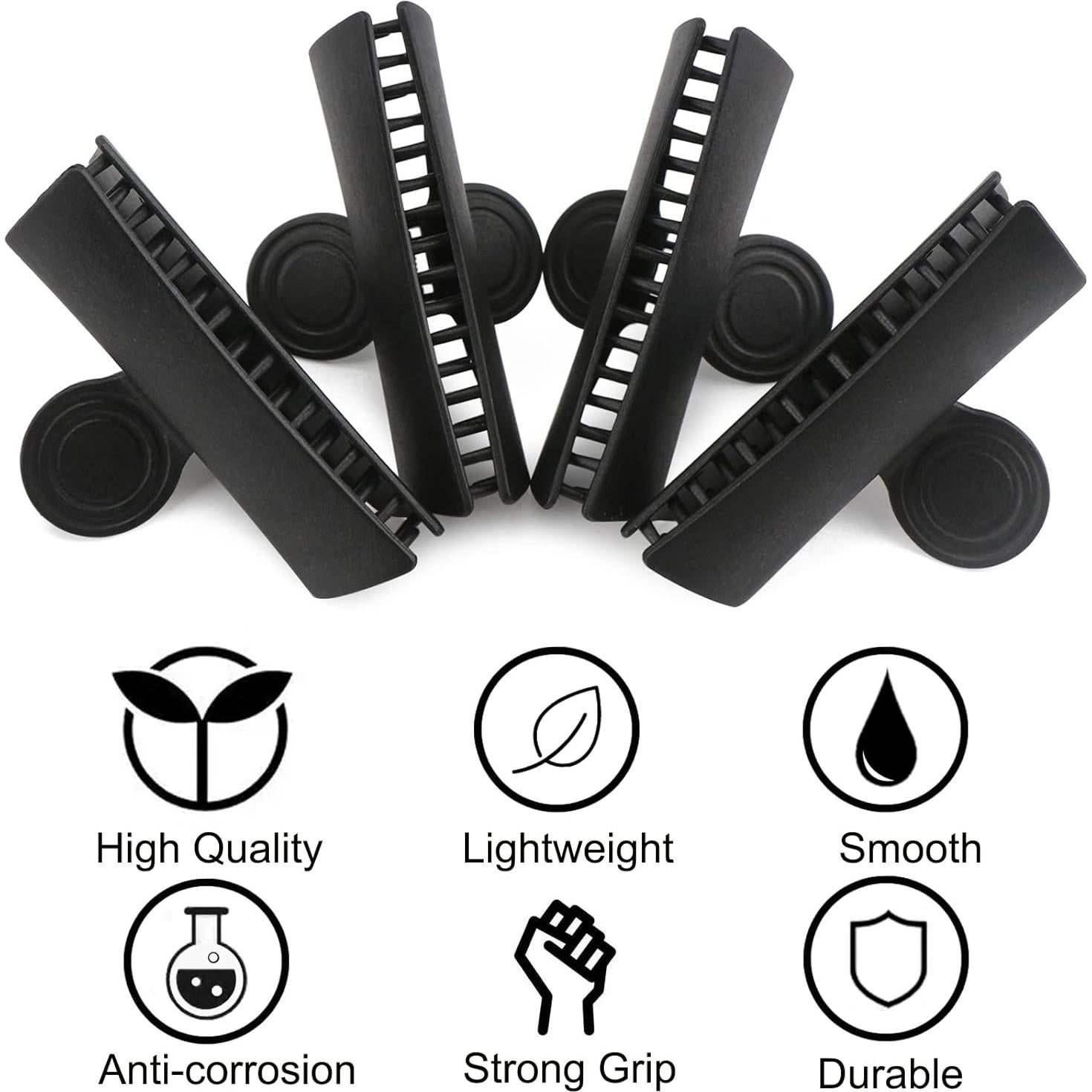 Pinzas de Pelo Mariposa Segbeauty 4pcs Grandes Negras 9 cm