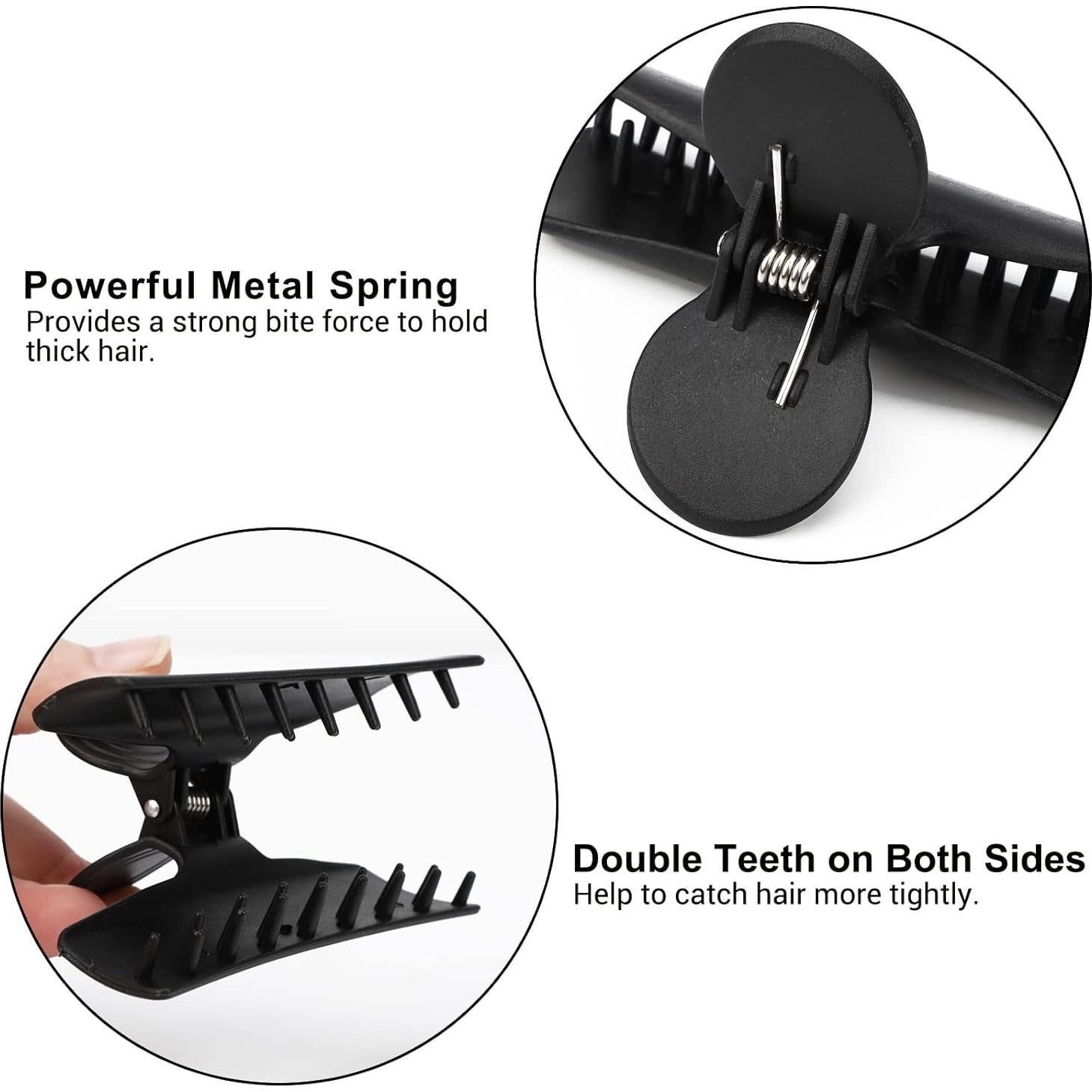 Pinzas de Pelo Mariposa Segbeauty 4pcs Grandes Negras 9 cm