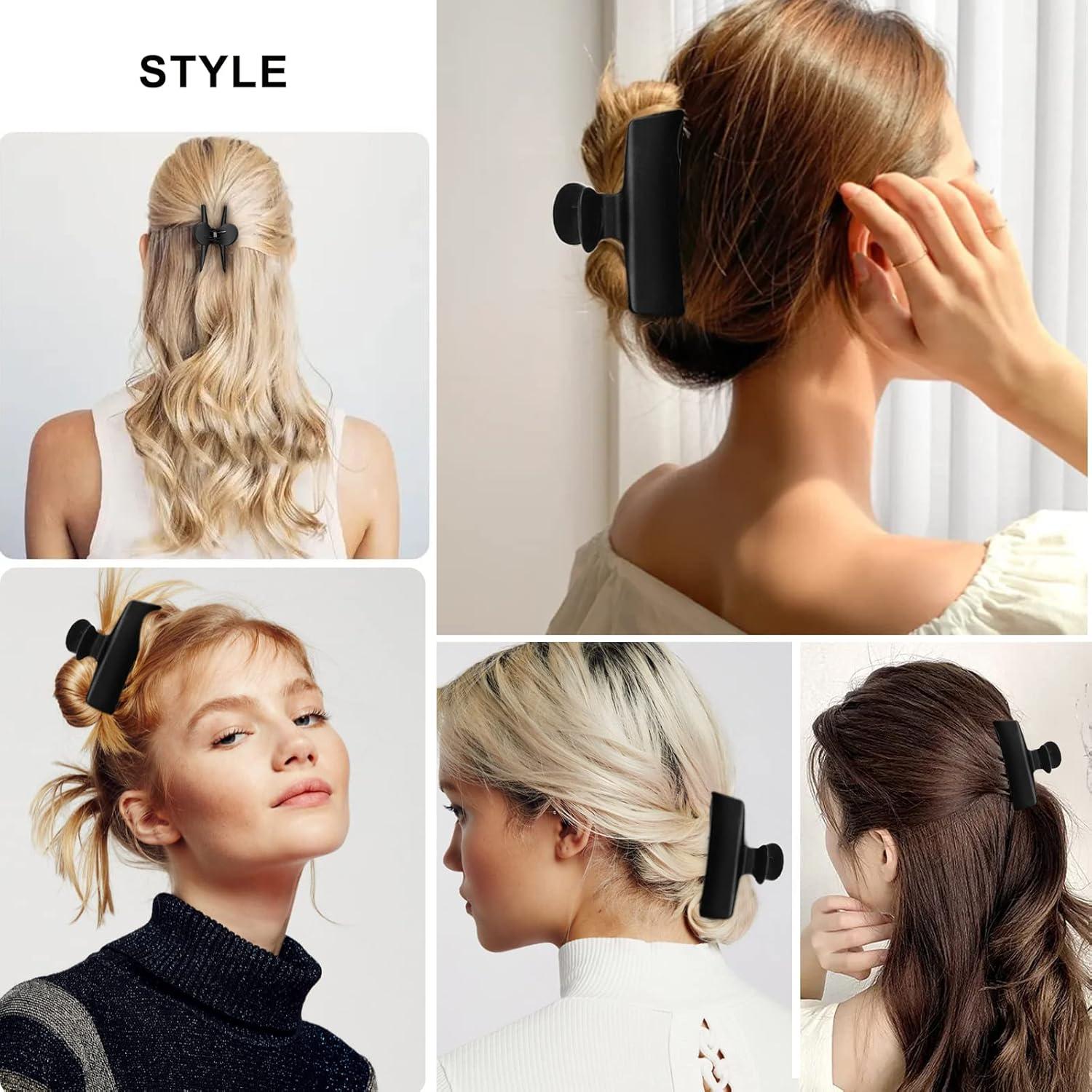 Pinzas de Pelo Mariposa Segbeauty 4pcs Grandes Negras 9 cm