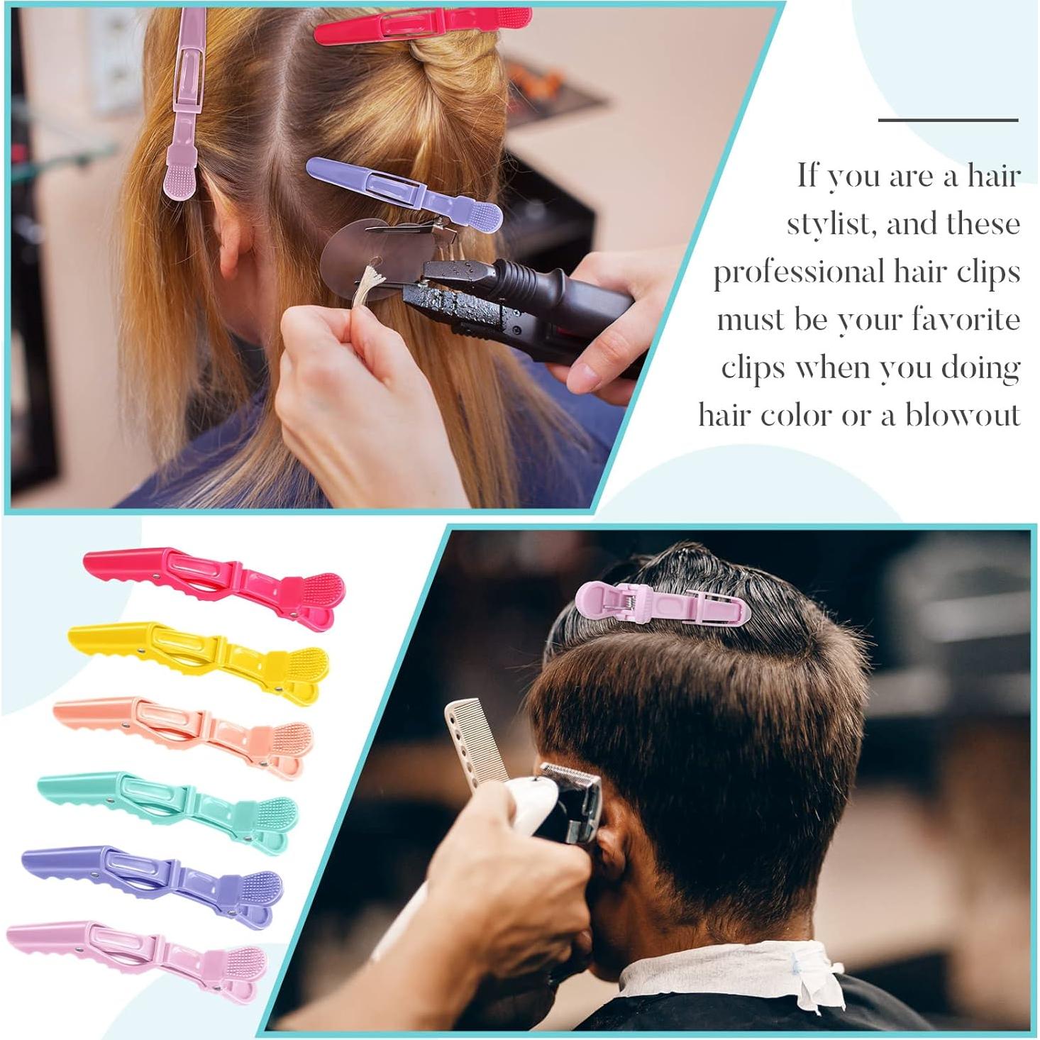 Jexine 50 Clips de Pelo Cocodrilo Doble Bisagra Multicolor