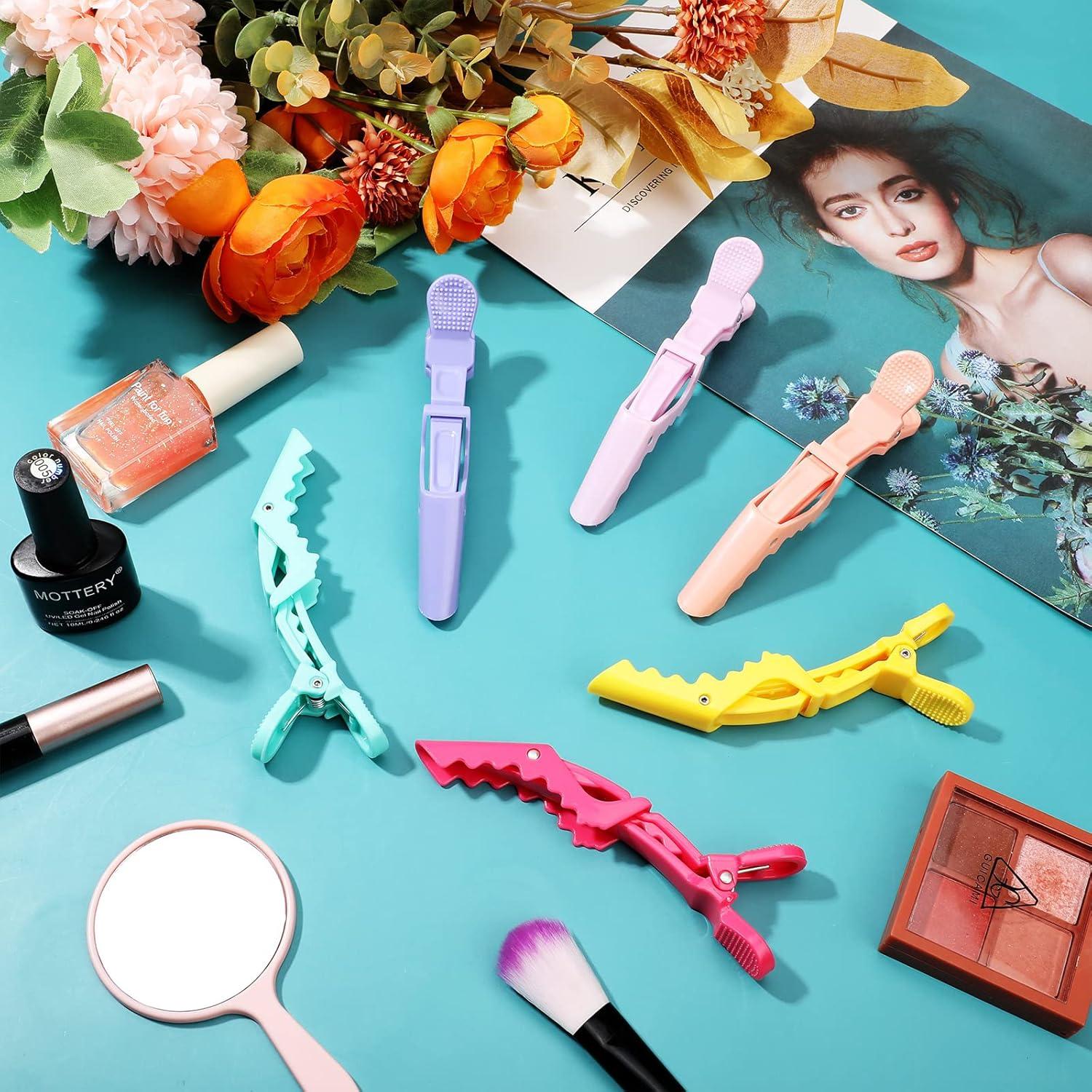 Jexine 50 Clips de Pelo Cocodrilo Doble Bisagra Multicolor