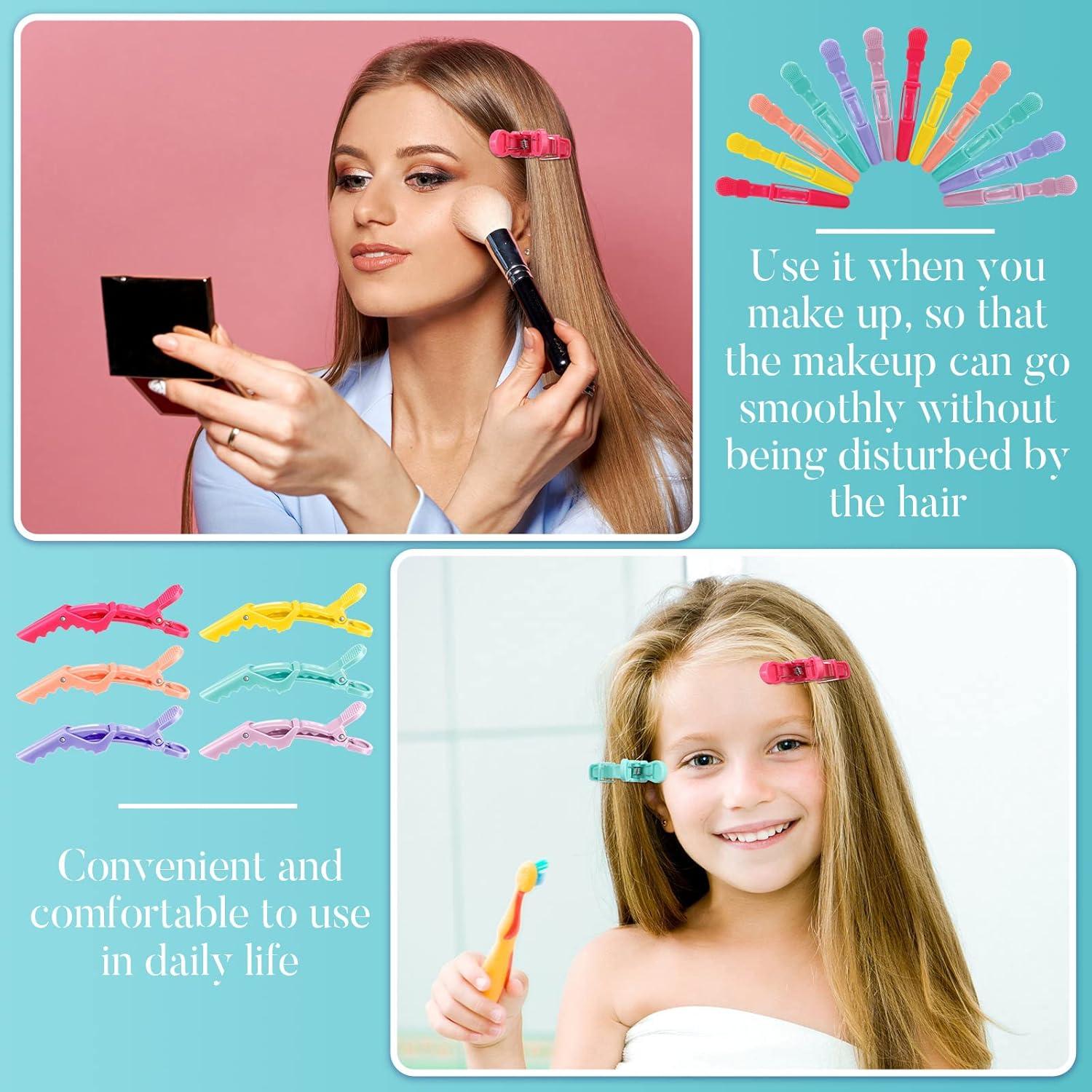 Jexine 50 Clips de Pelo Cocodrilo Doble Bisagra Multicolor