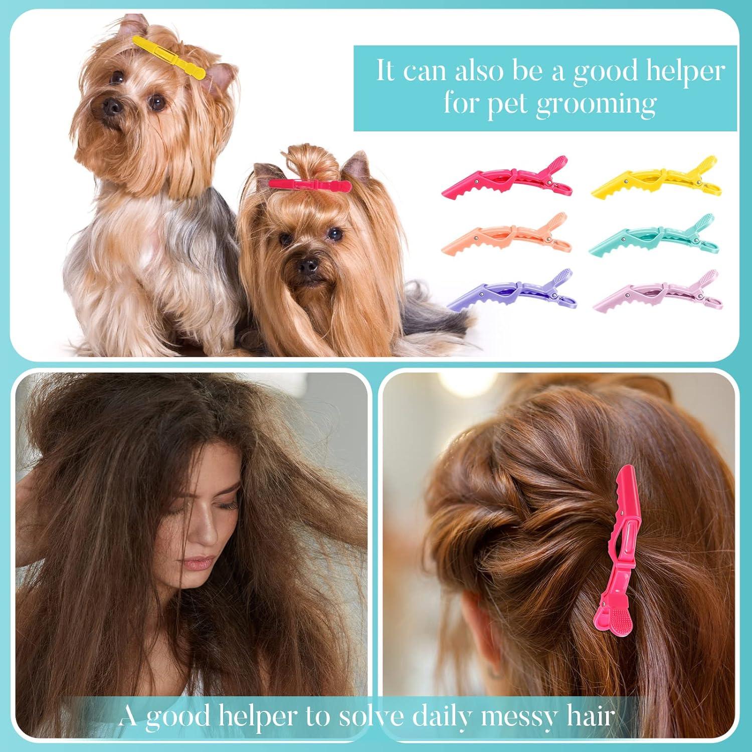 Jexine 50 Clips de Pelo Cocodrilo Doble Bisagra Multicolor