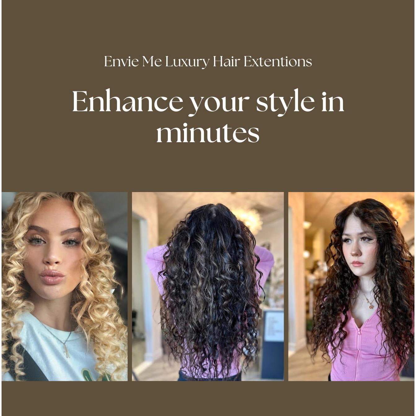 Extensiones de Cabello Humano Envie Me 50.8 cm Rubio Claro 110g 8 Piezas