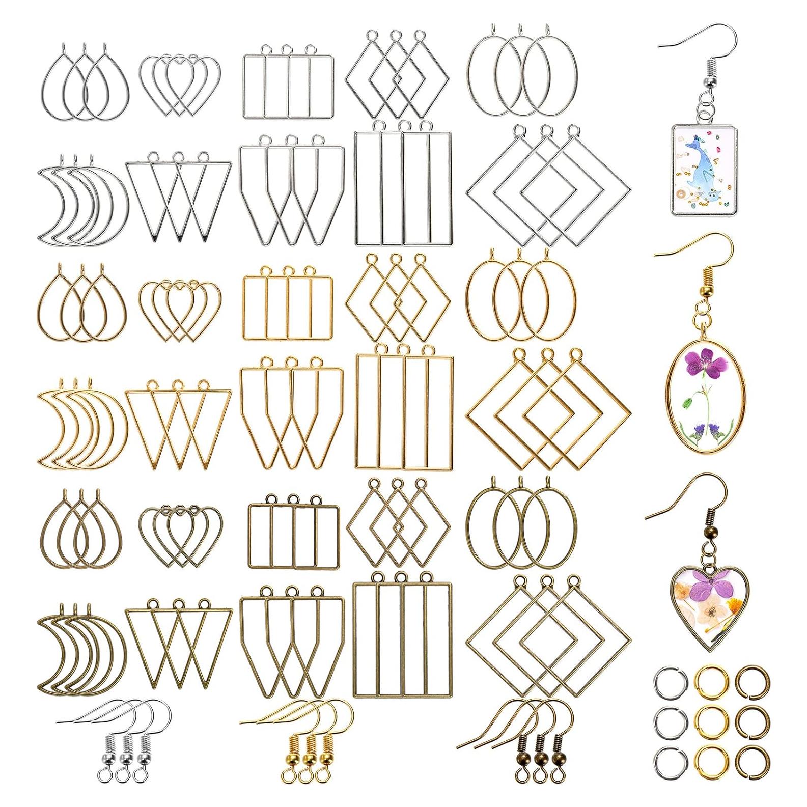 Kit de Colgantes de Bezel Abierto Suwimut 270 Piezas DIY