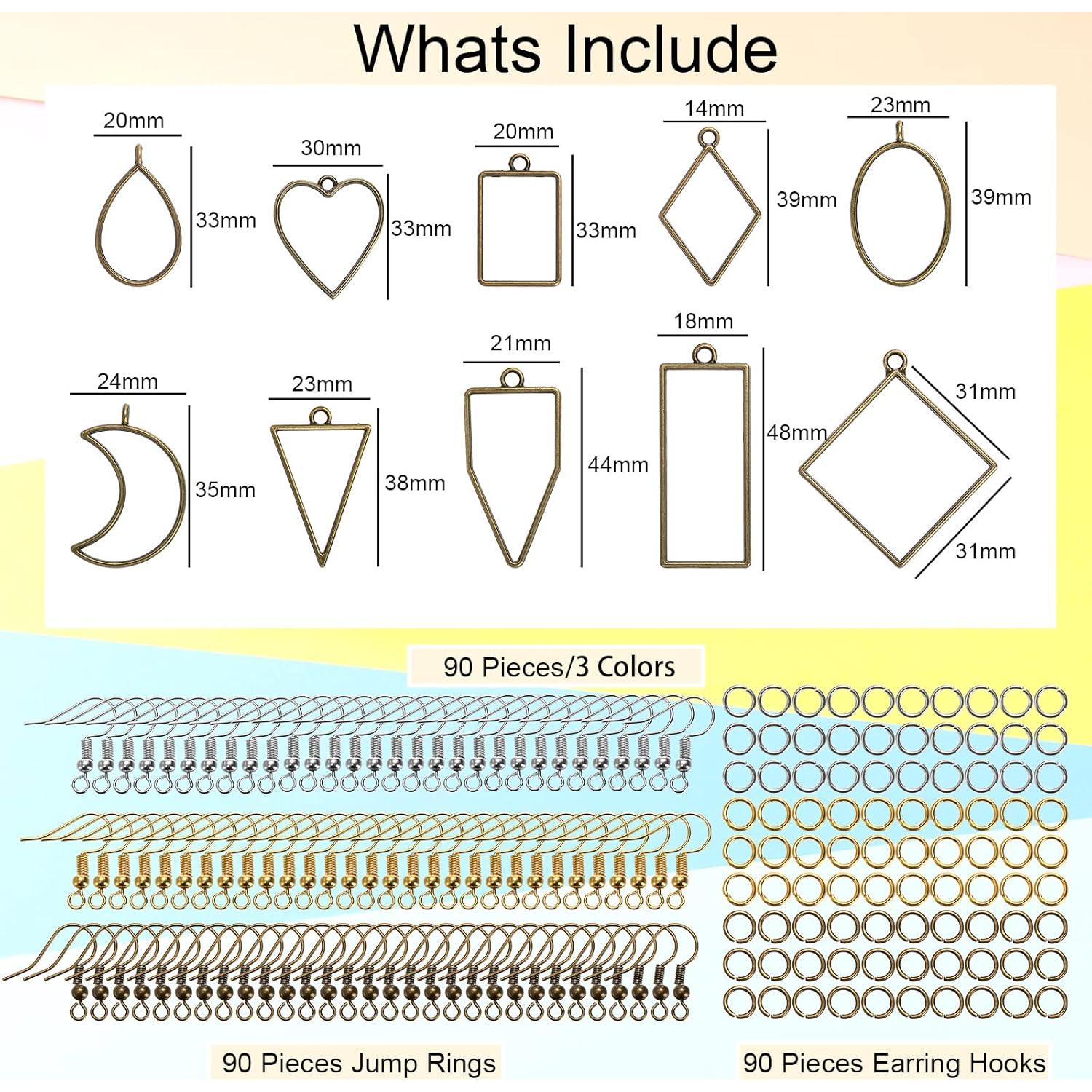 Kit de Colgantes de Bezel Abierto Suwimut 270 Piezas DIY