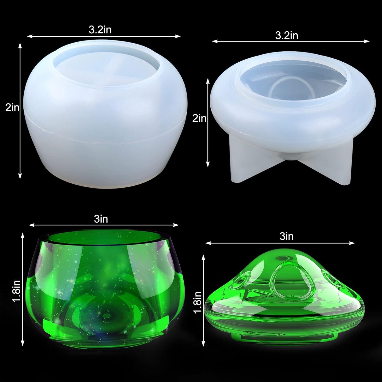 Moldes de Silicona Juome para Tarros de Hongo con Tapa 8.89cm