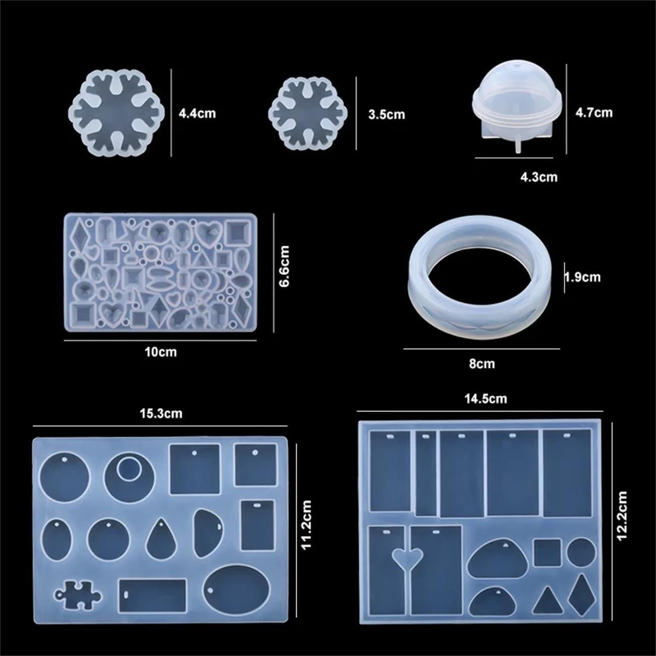 Kit de Moldes de Resina Emfure 94 Piezas para Joyas DIY