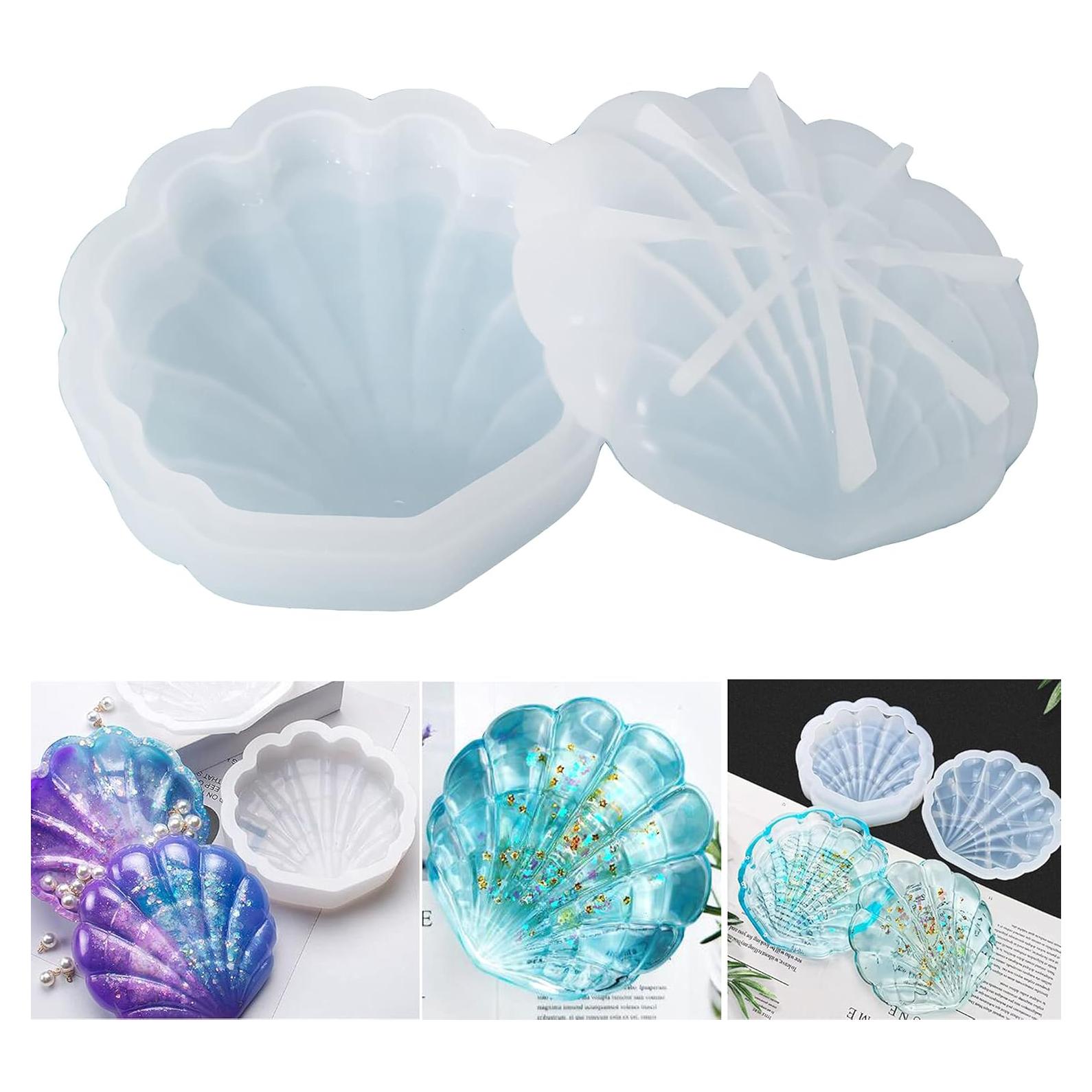 Moldes de Resina de Silicona ONDY - Caja de Joyería Concha