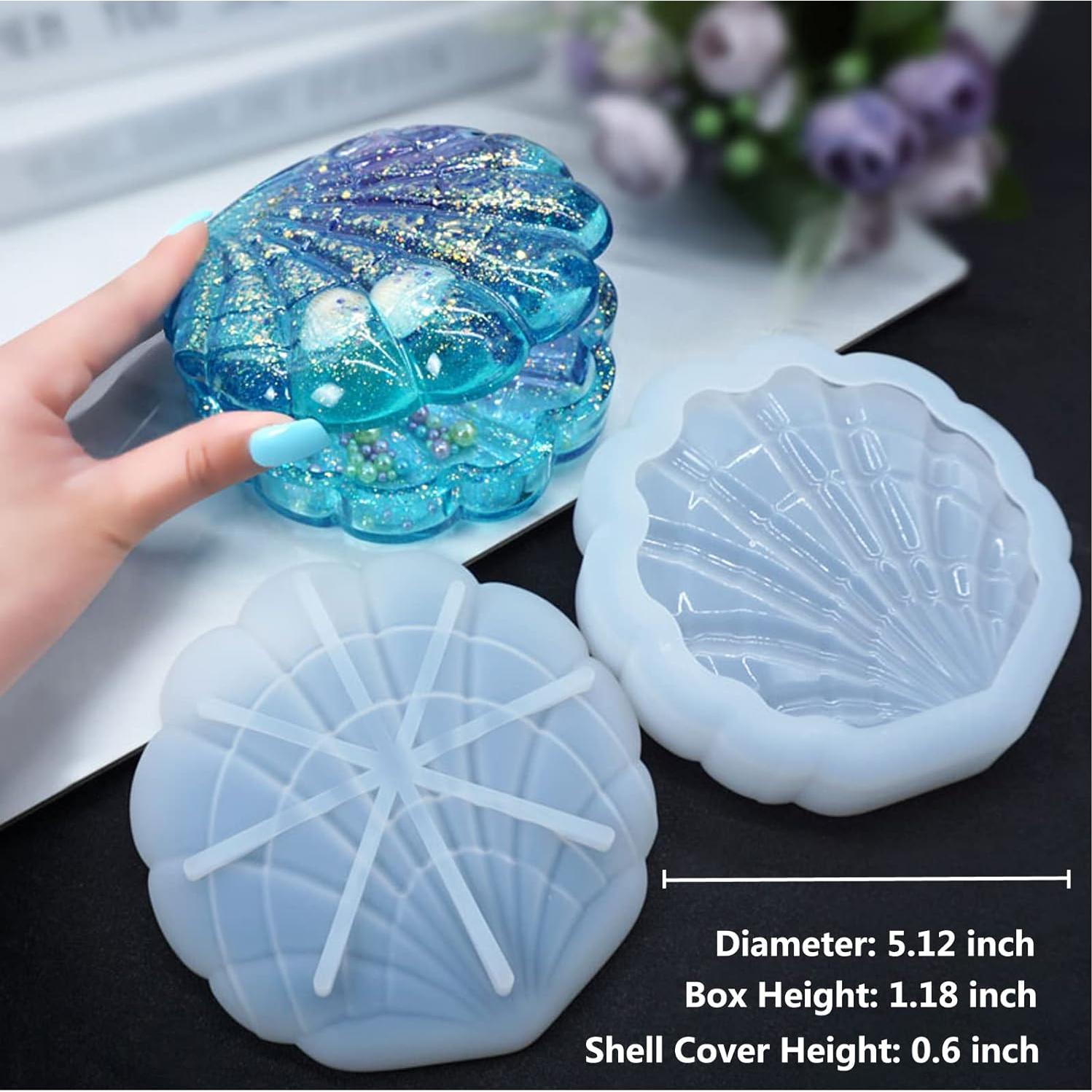 Moldes de Resina de Silicona ONDY - Caja de Joyería Concha