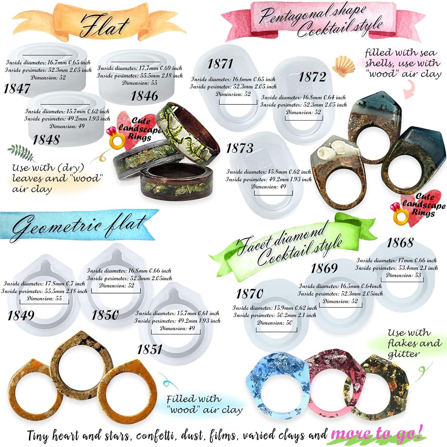 Molde de Silicona para Anillos de Resina FUNSHOWCASE - 24 Piezas