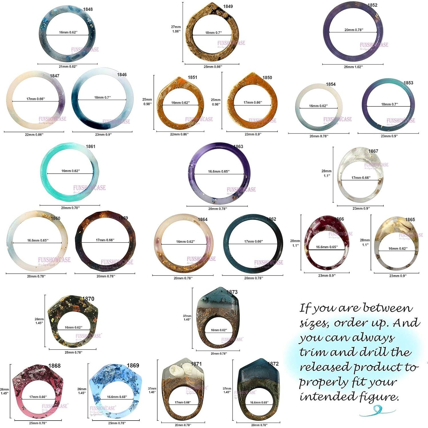 Molde de Silicona para Anillos de Resina FUNSHOWCASE - 24 Piezas