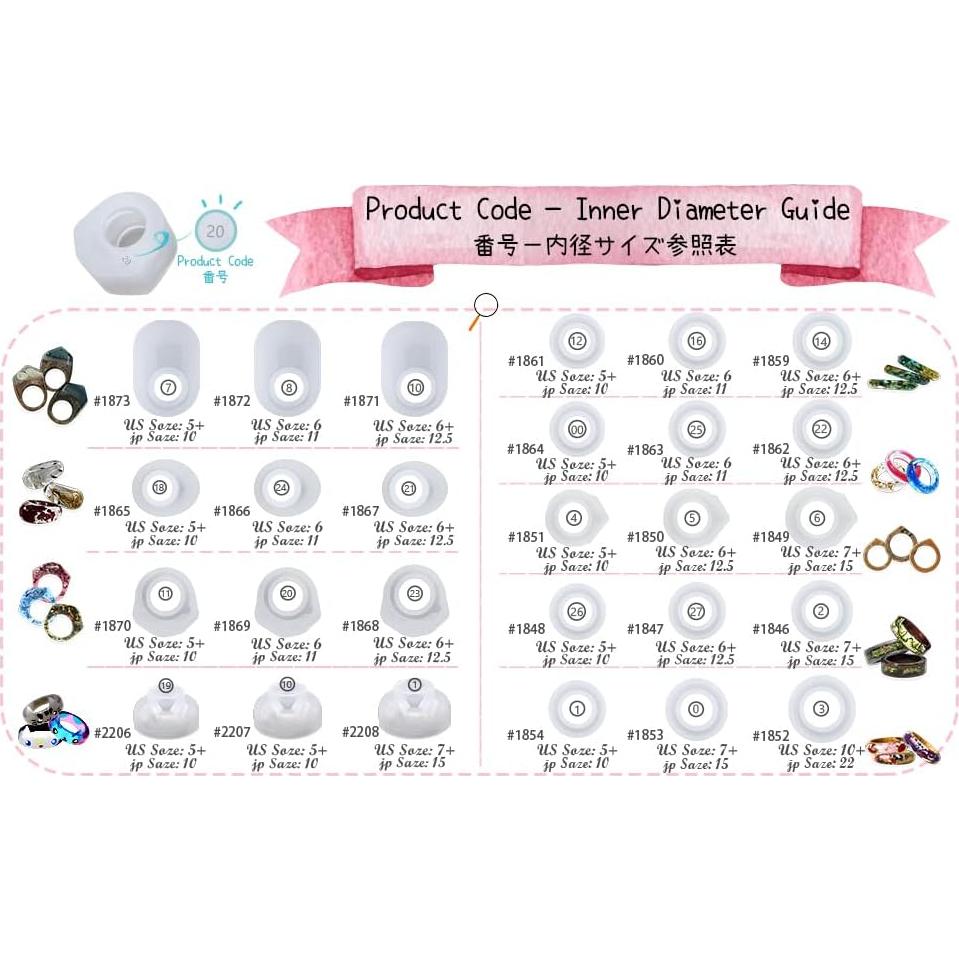 Molde de Silicona para Anillos de Resina FUNSHOWCASE - 24 Piezas