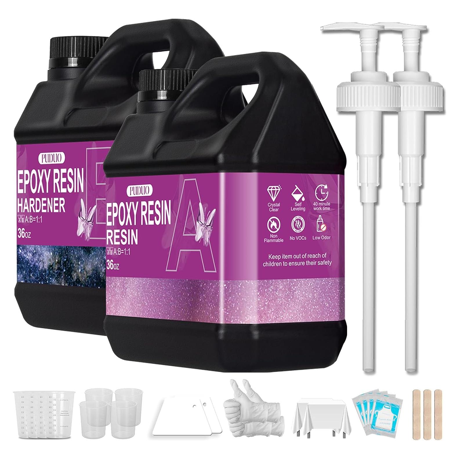 Kit de Resina Epóxica Puduo 2041ml, Cristalina, Anti-Amarillenta