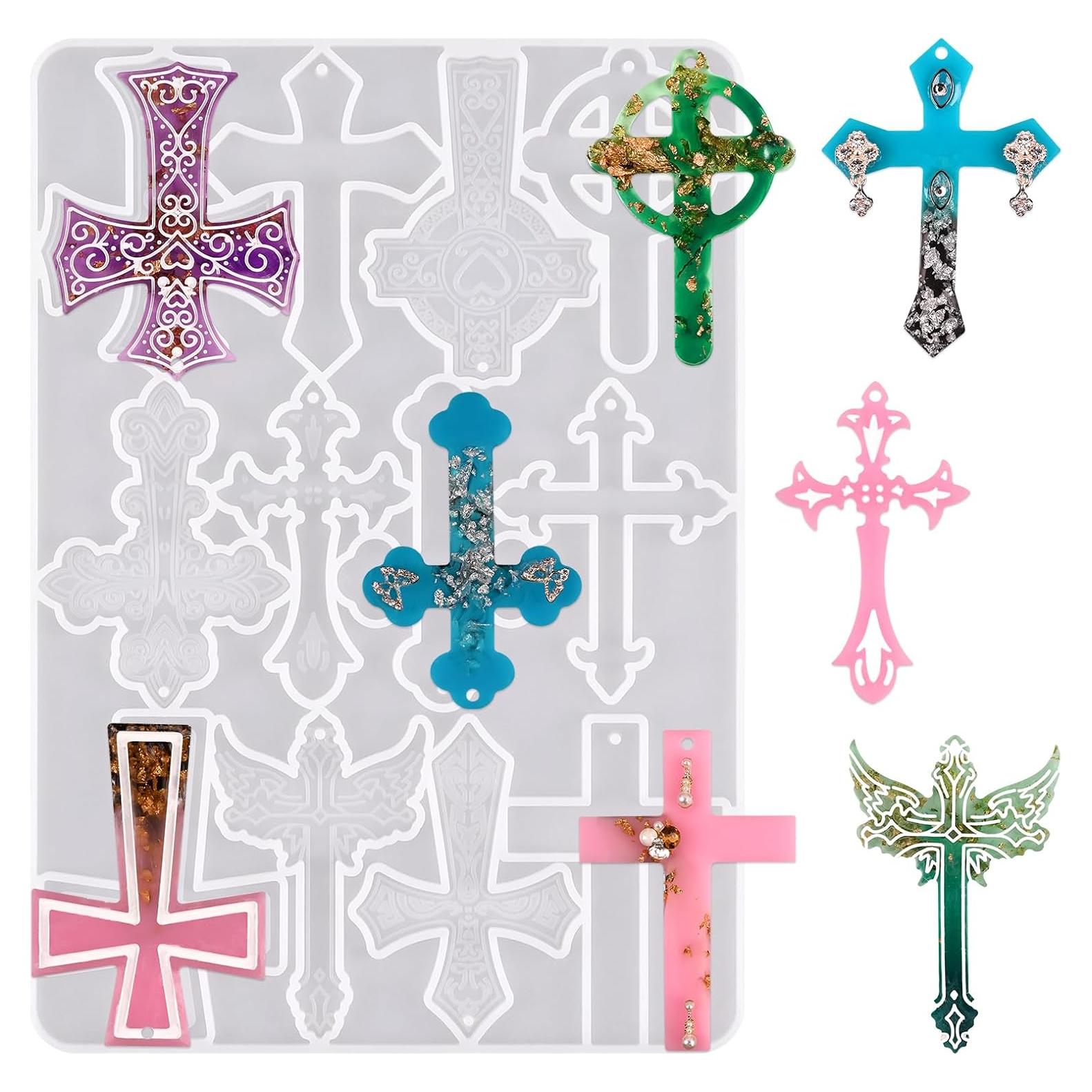 Moldes de Silicona Sakolla en Cruz - 12 Cavidades para Resina