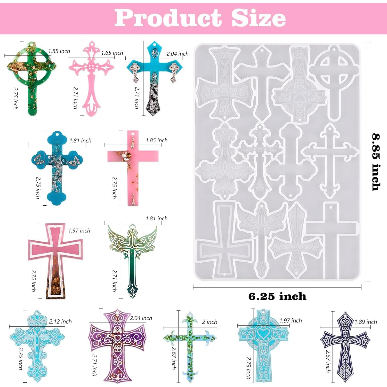 Moldes de Silicona Sakolla en Cruz - 12 Cavidades para Resina