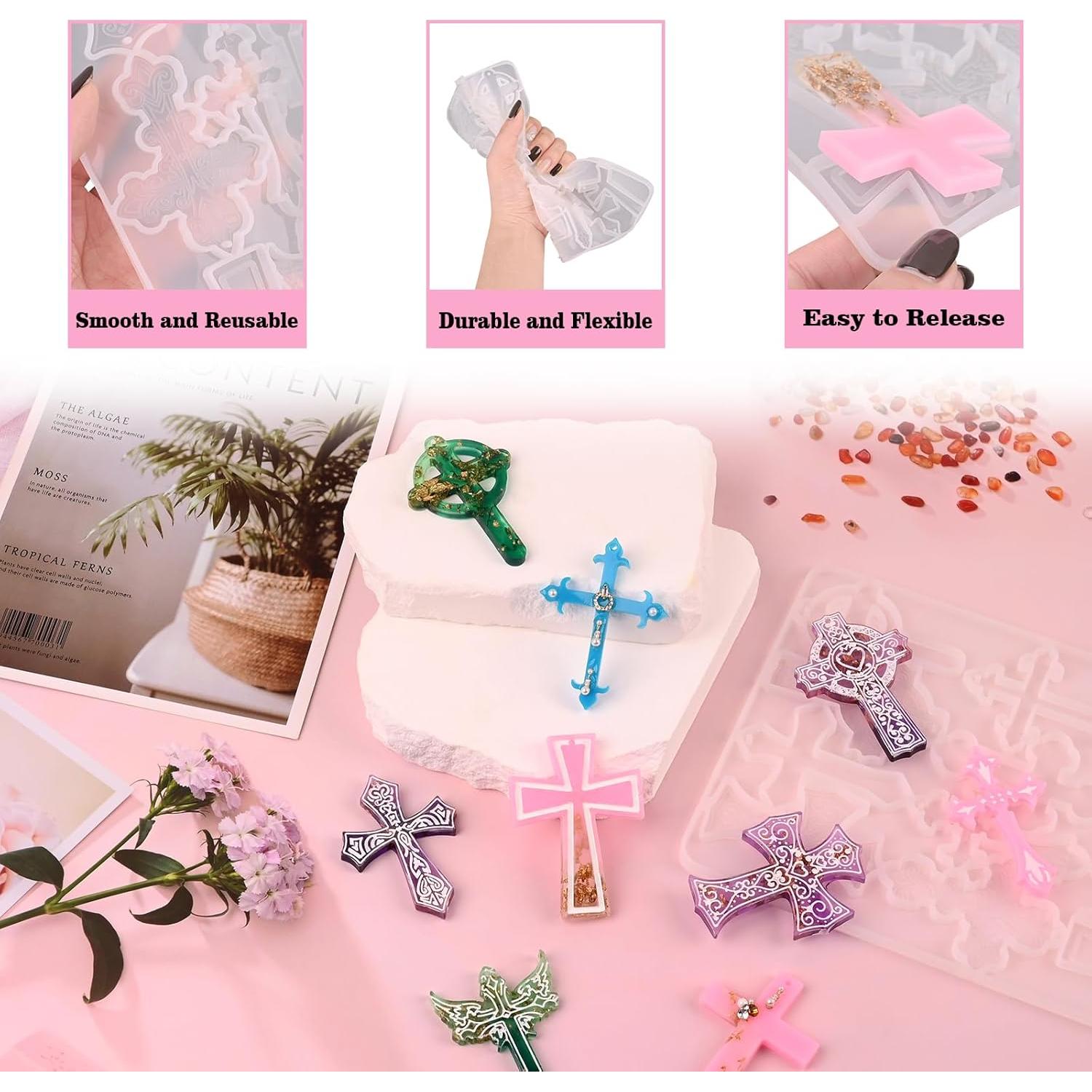 Moldes de Silicona Sakolla en Cruz - 12 Cavidades para Resina