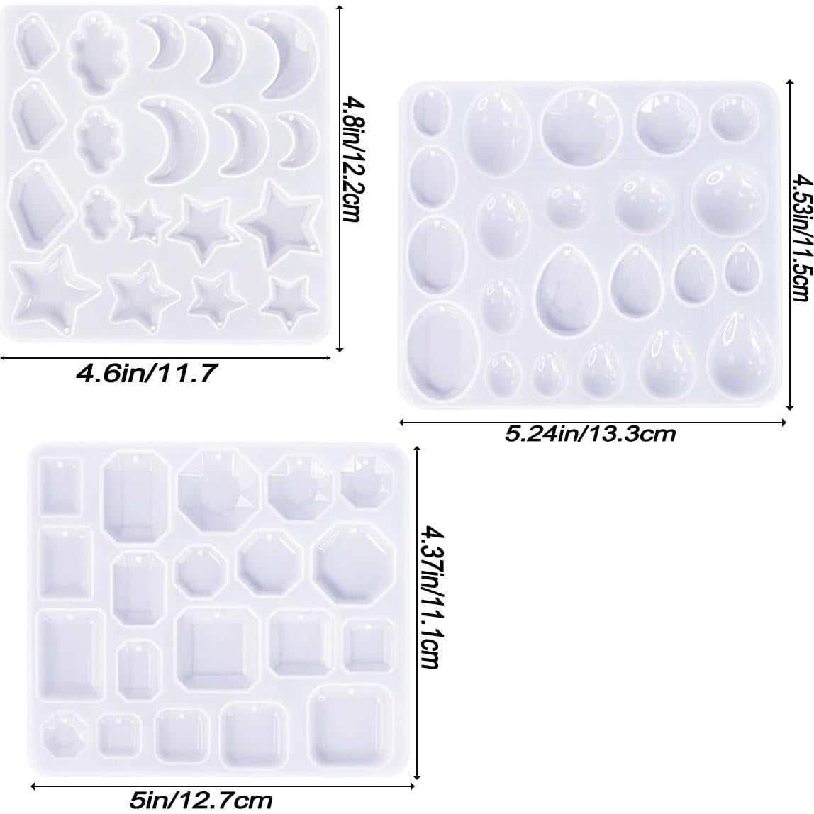 Kit de Moldes de Joyería de Resina GeoGeoDIY 3 PZS Silicona